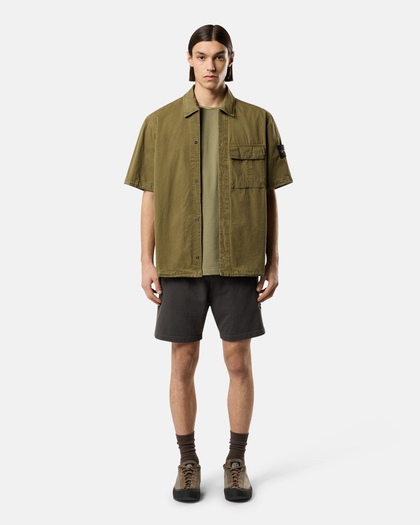 Pantalones cortos Stone Island Malfilé "Old Effect" para hombre