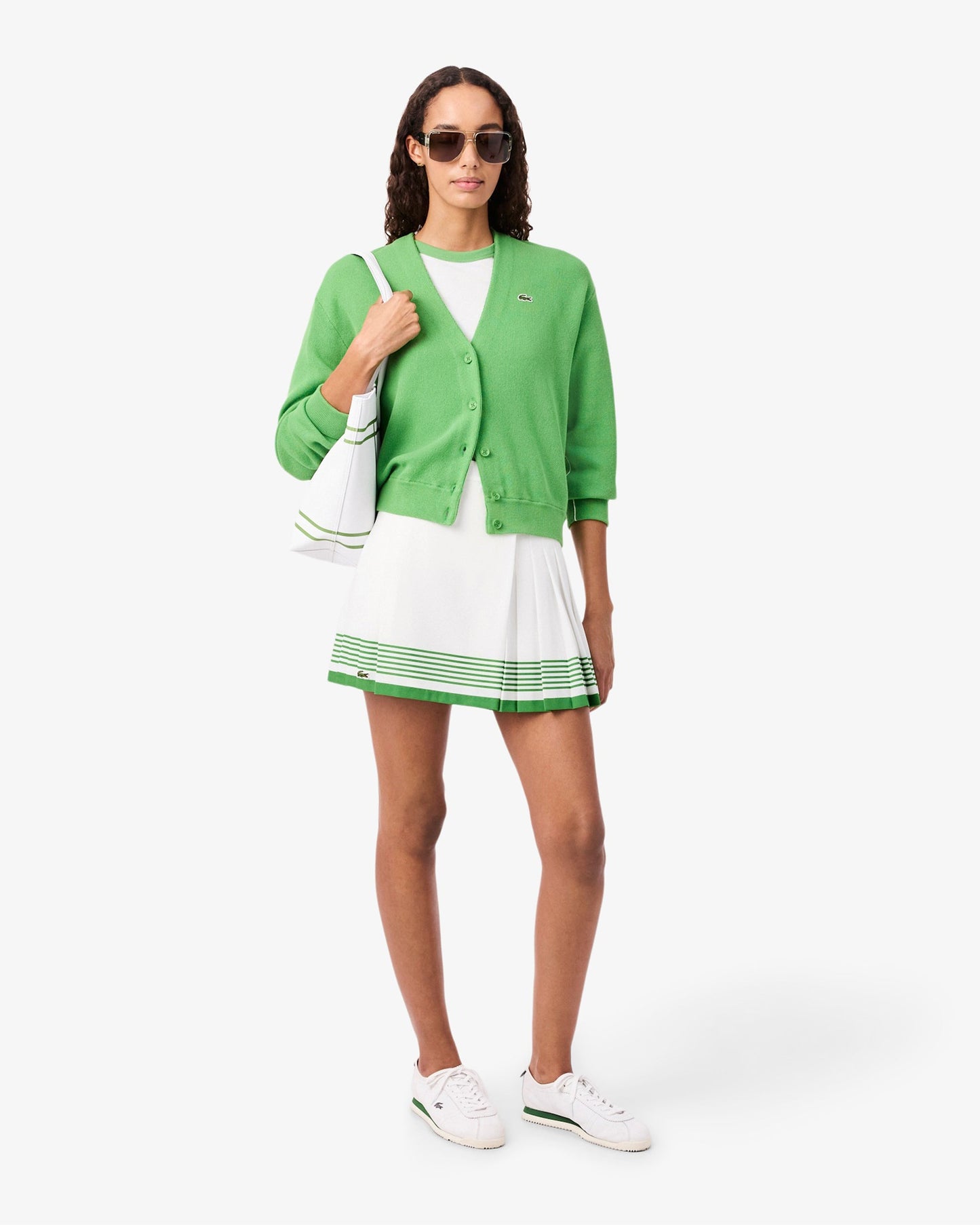 Falda corta de rayas Lacoste Re-edition para mujer