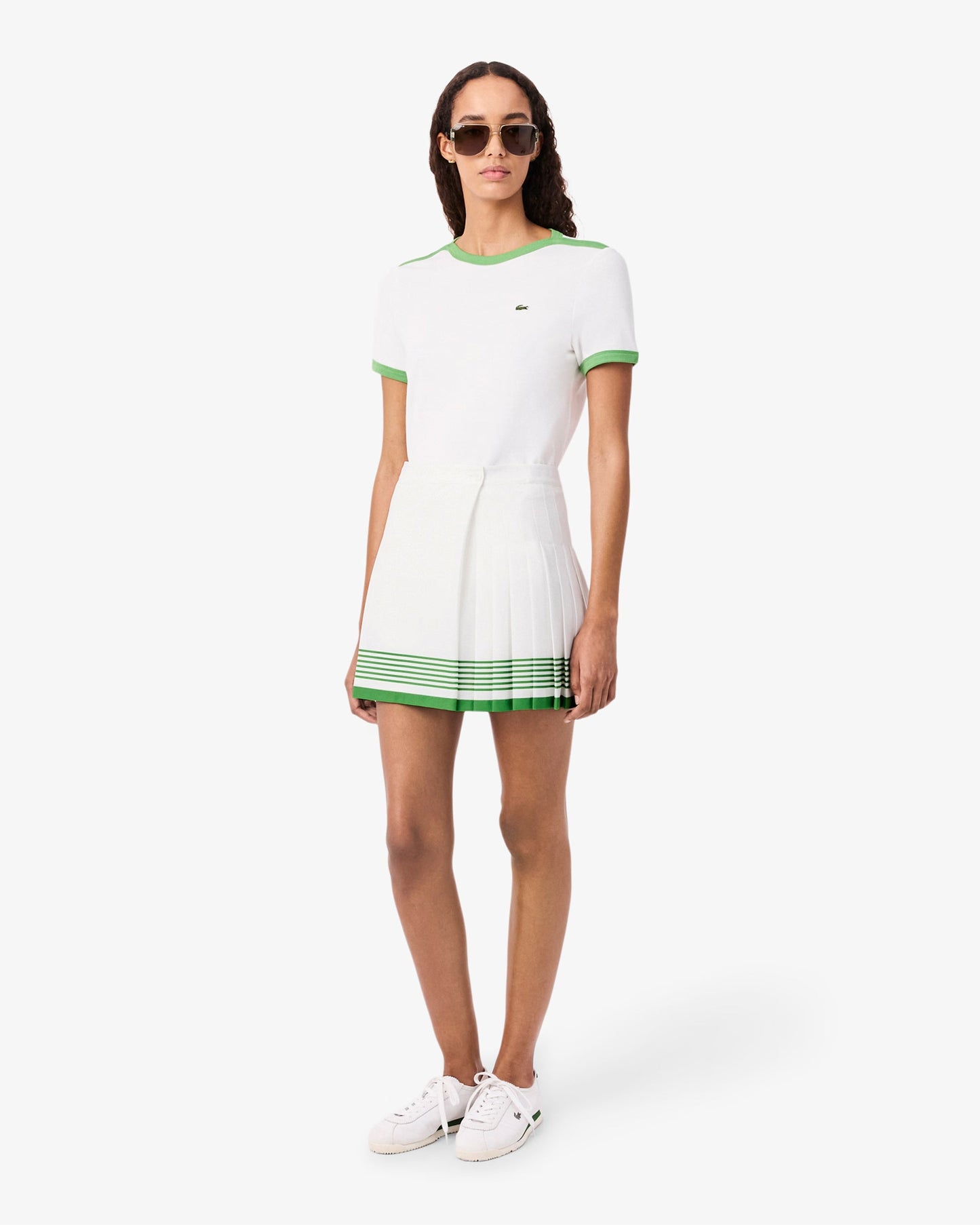 Falda corta de rayas Lacoste Re-edition para mujer