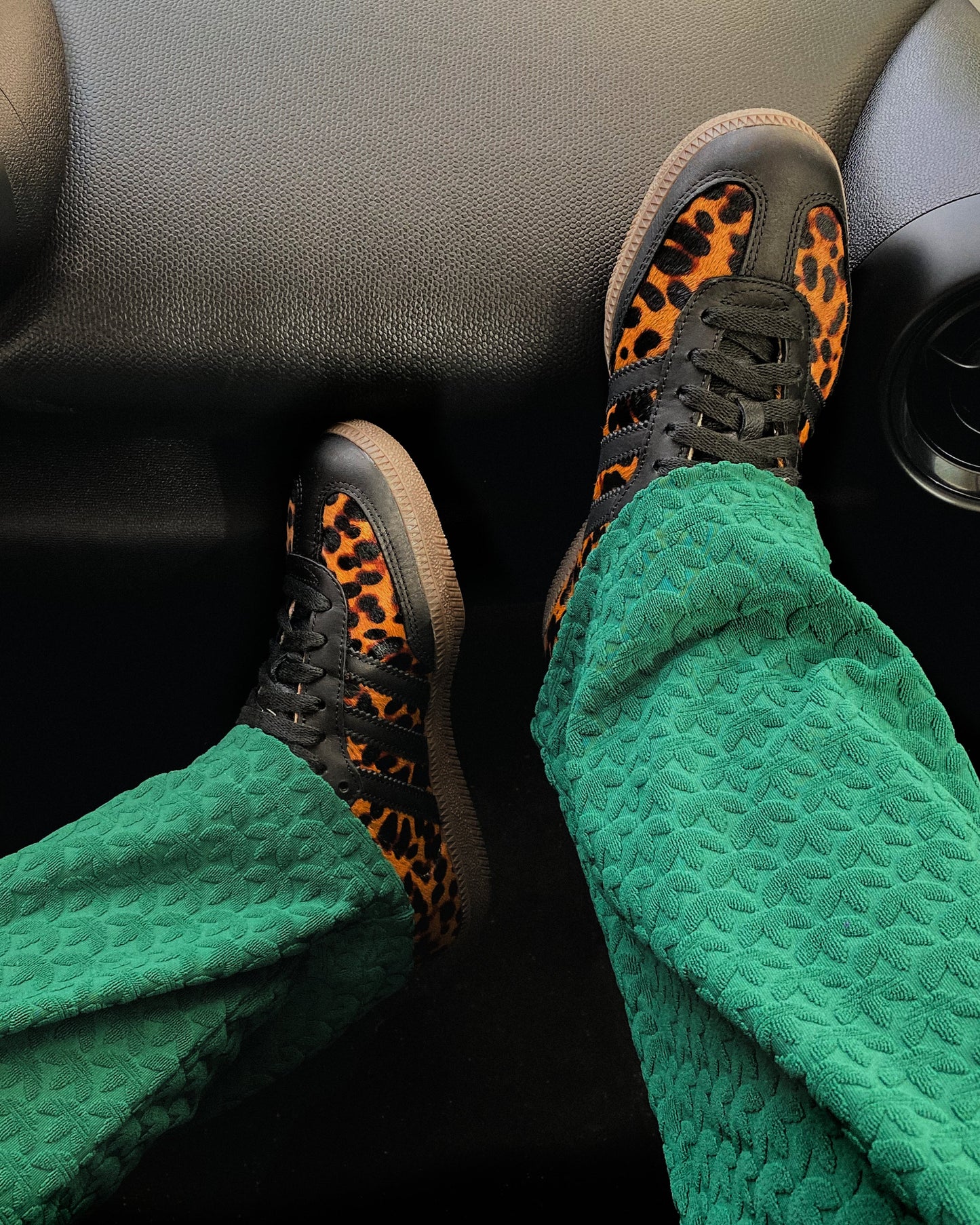 adidas Originals Women's Samba OG "Black Green Leopard"