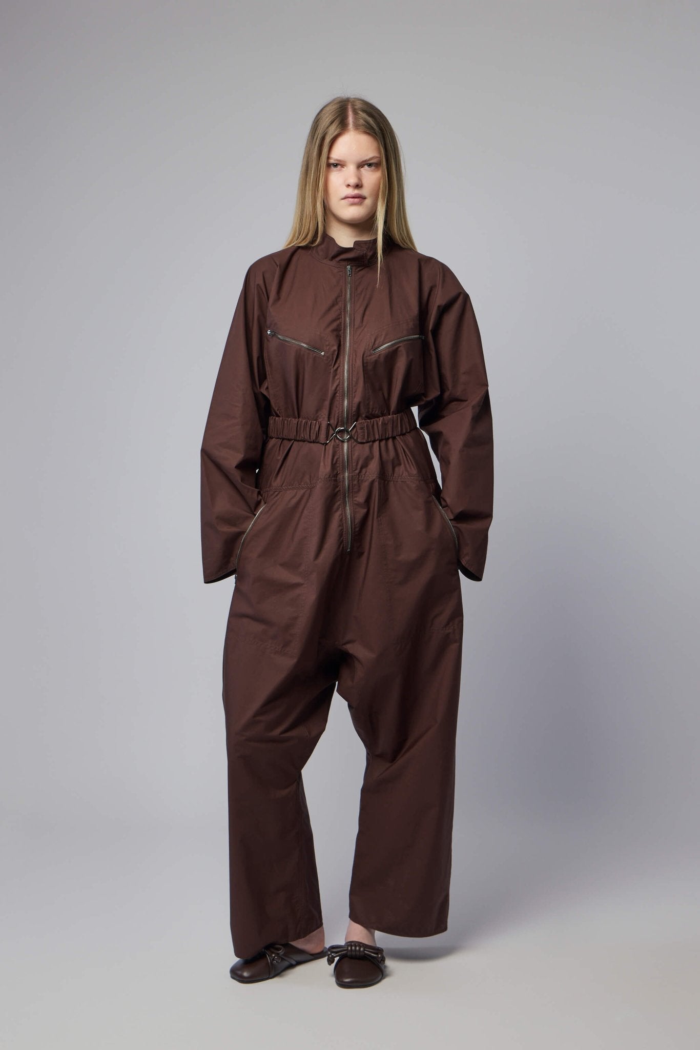 Loose Fit Jumpsuit with Zippers