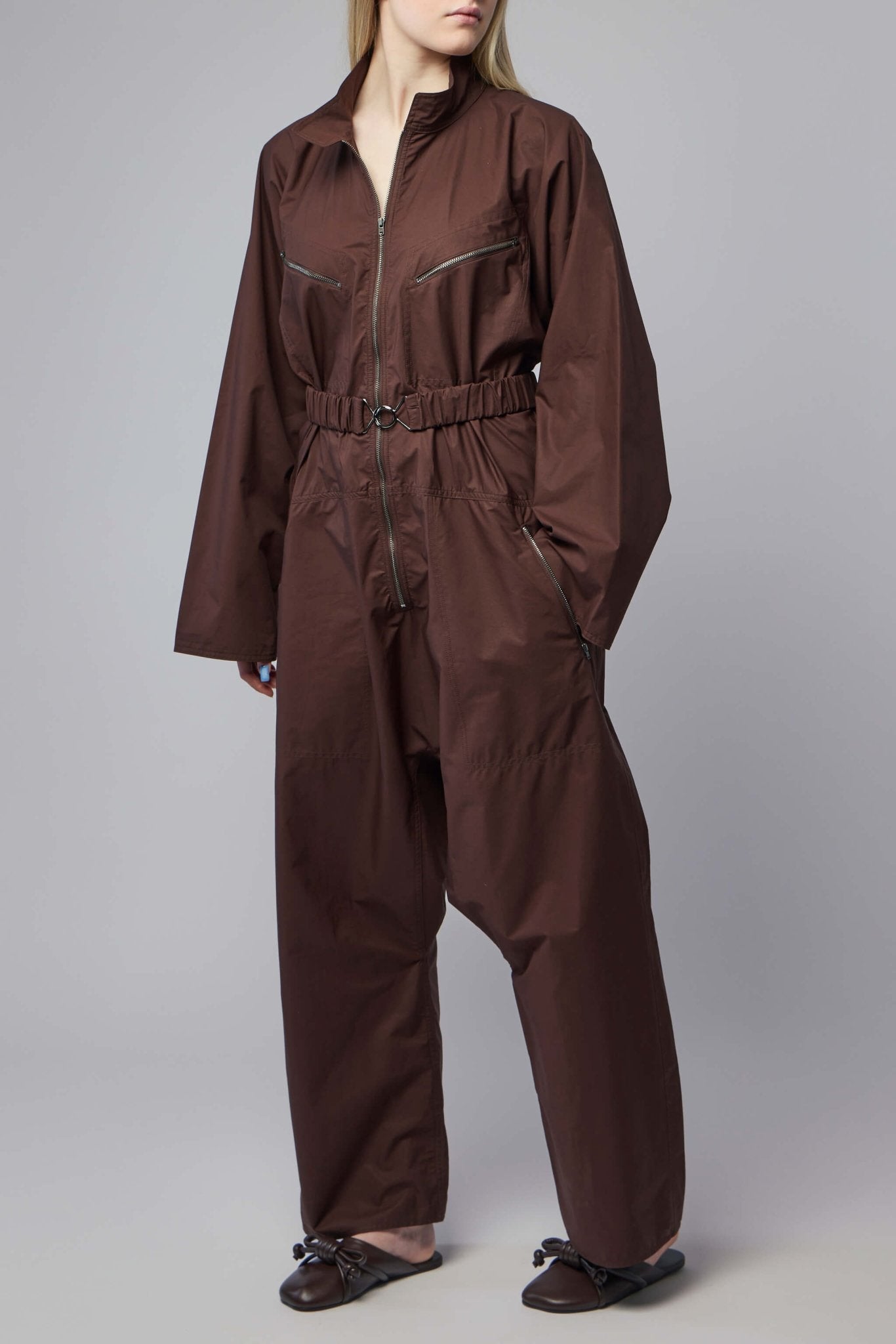 Loose Fit Jumpsuit with Zippers