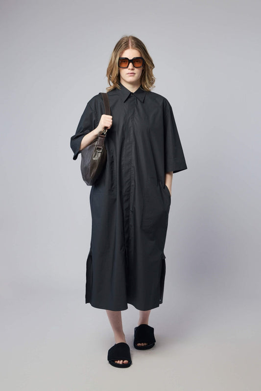 Short Sleeve Shirt Dress with Pockets
