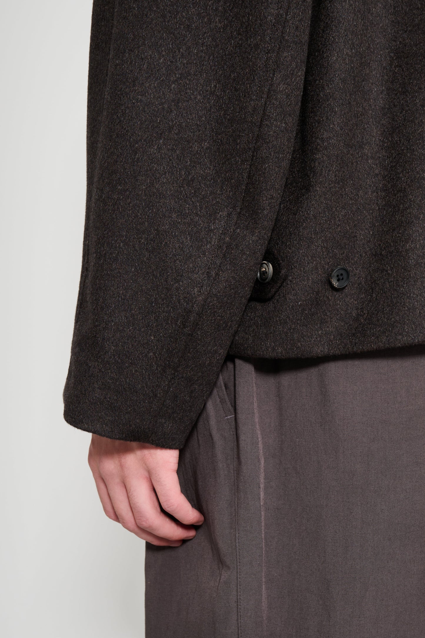 ssstein Pure Cashmere Zip Short Jacket Dark Brown