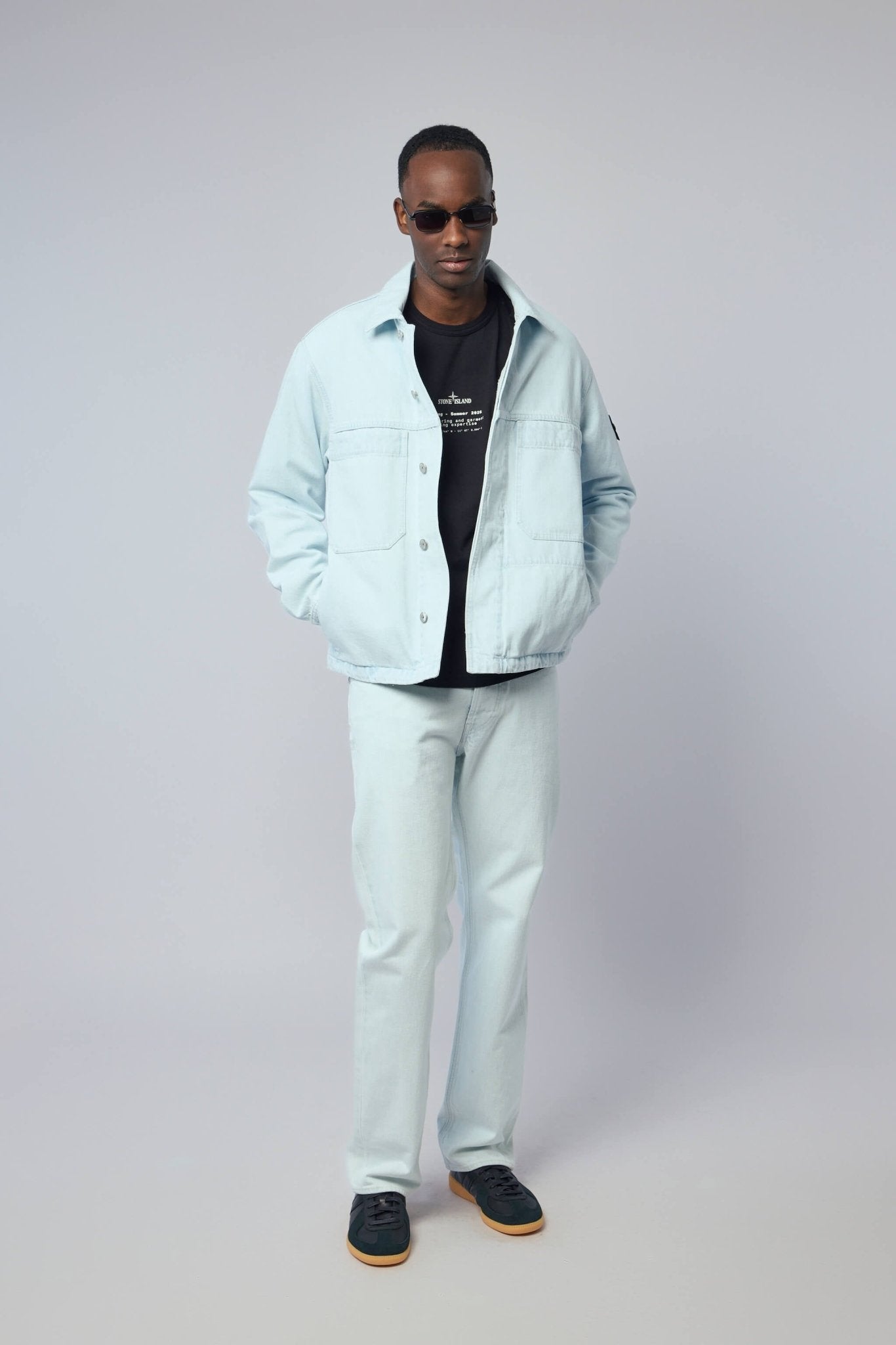 Indigo Denim Ultra Bleached Biker Jacket