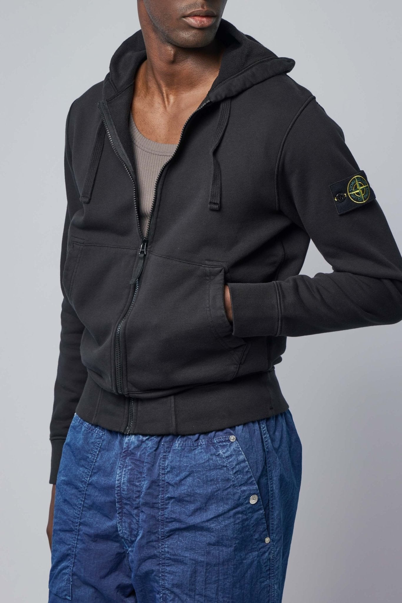 Regular Fit Zipper-up Hooded Sweatshirt