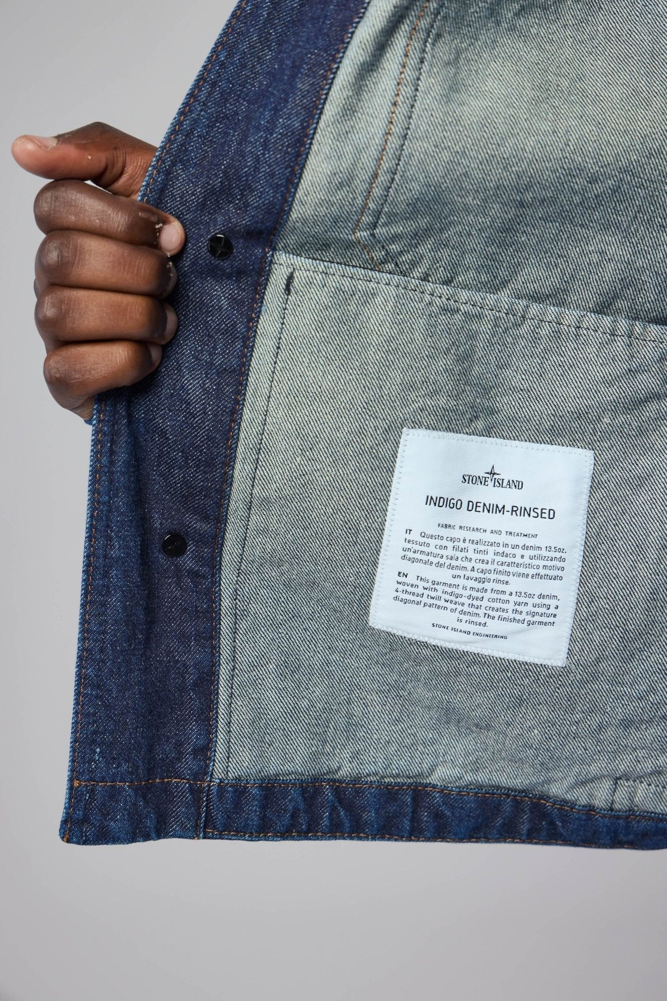 Indigo Denim Rinsed Biker Jacket