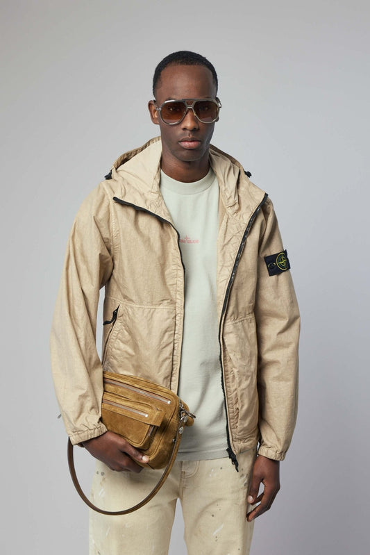 Hooded Jacket with High Neck Zipper
