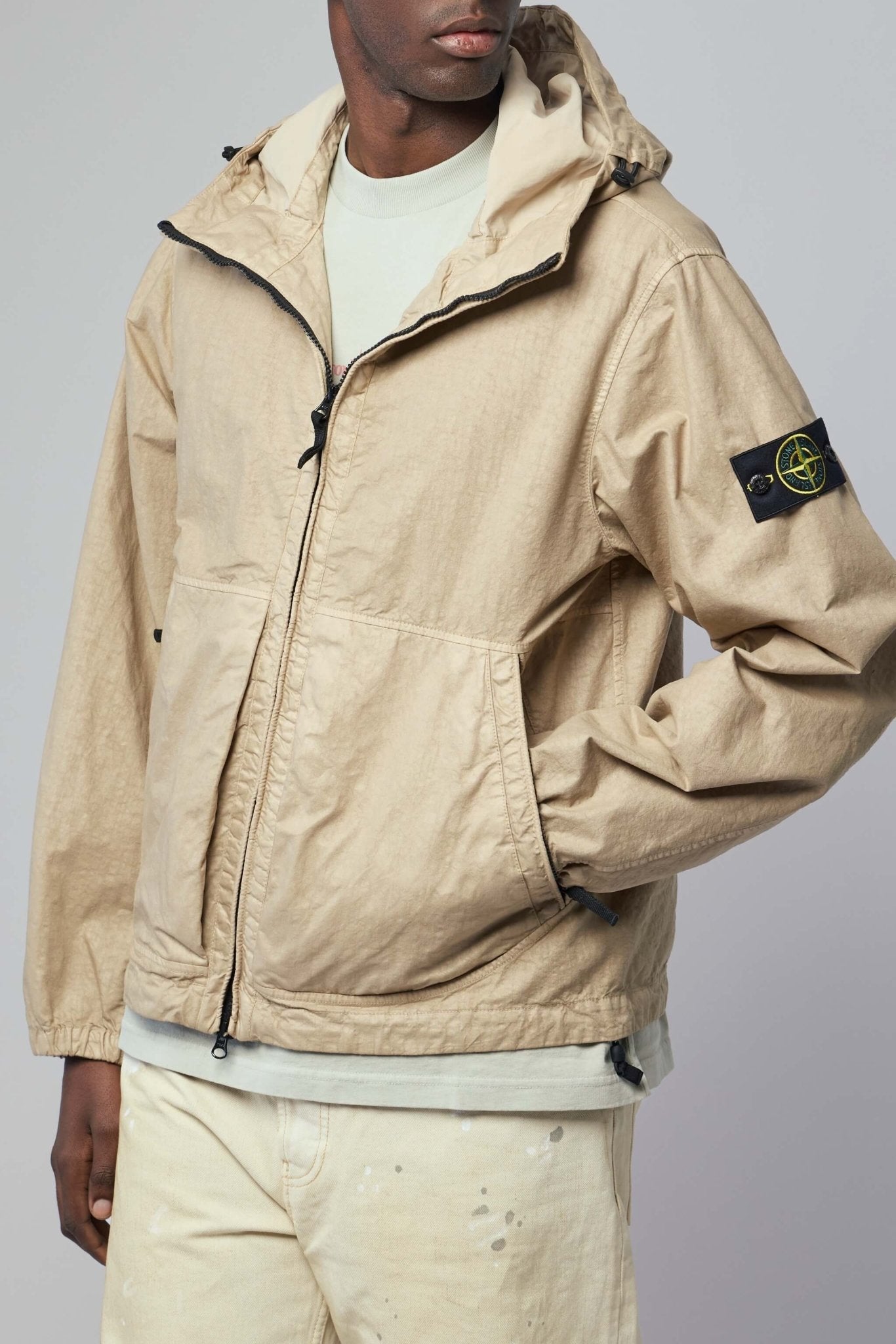Hooded Jacket with High Neck Zipper