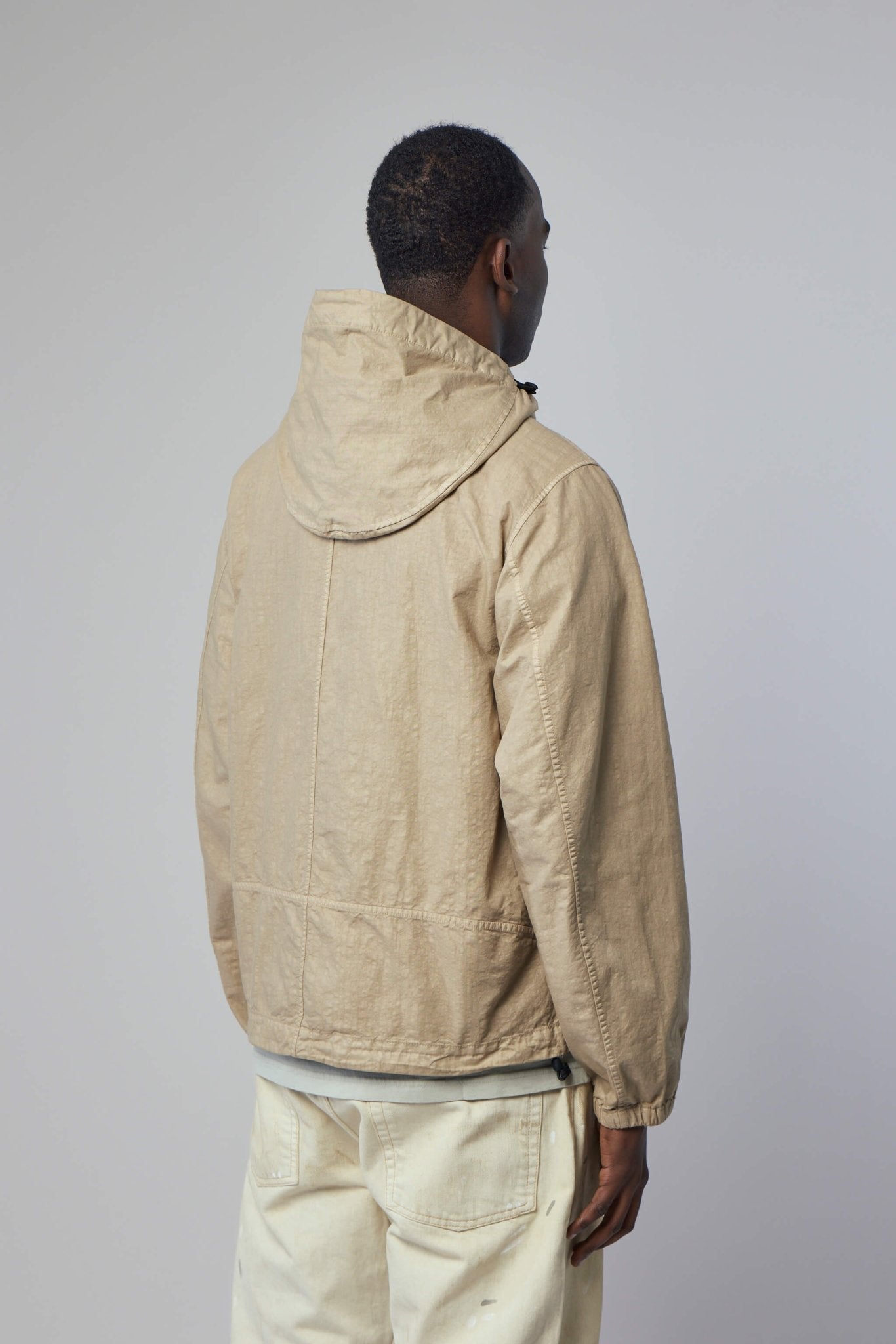 Hooded Jacket with High Neck Zipper