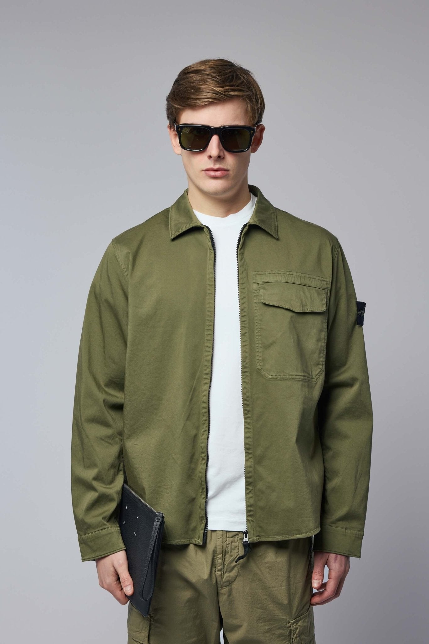 Regular-fit Overshirt with Concealed Zipper