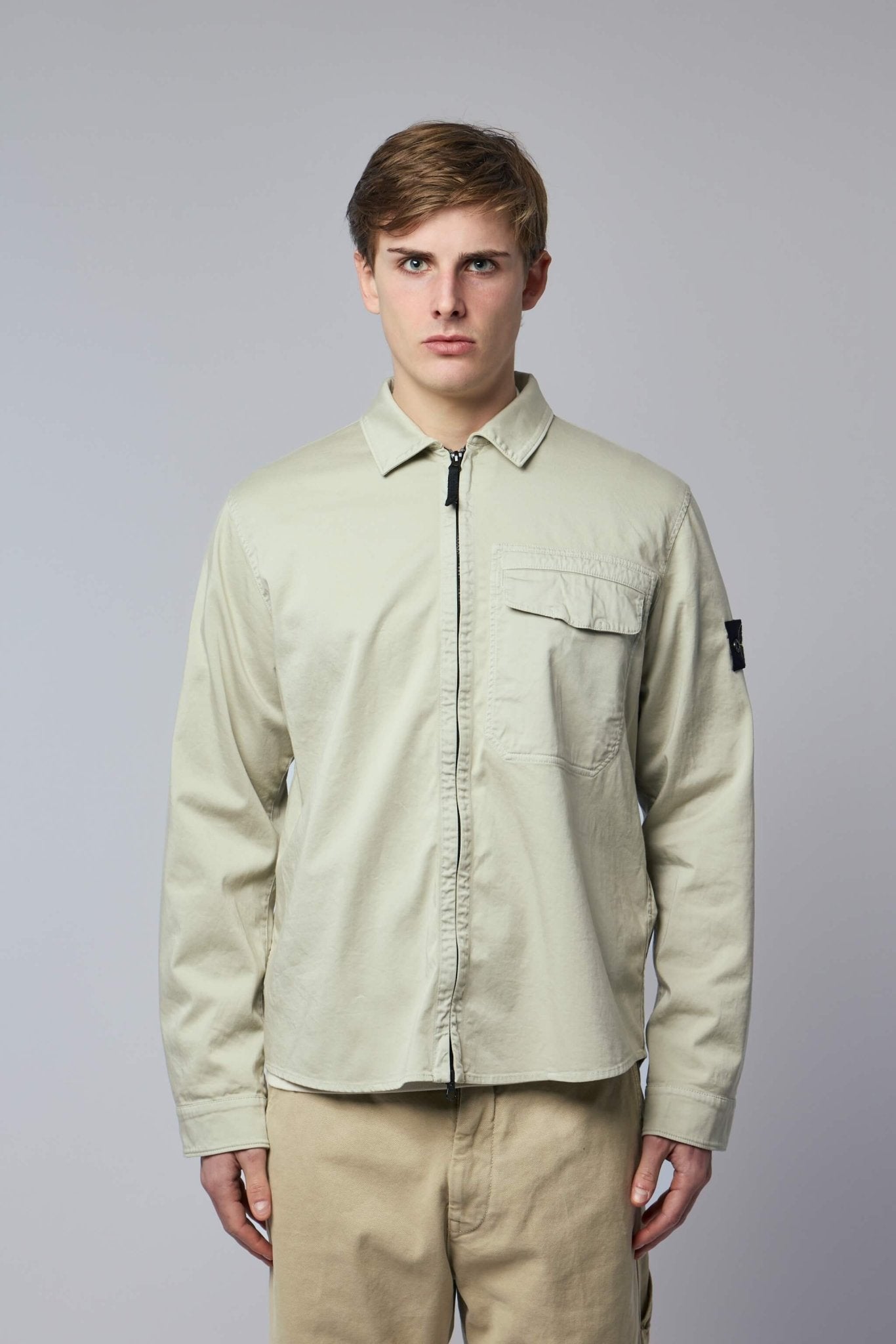 Regular-fit Overshirt with Concealed Zipper