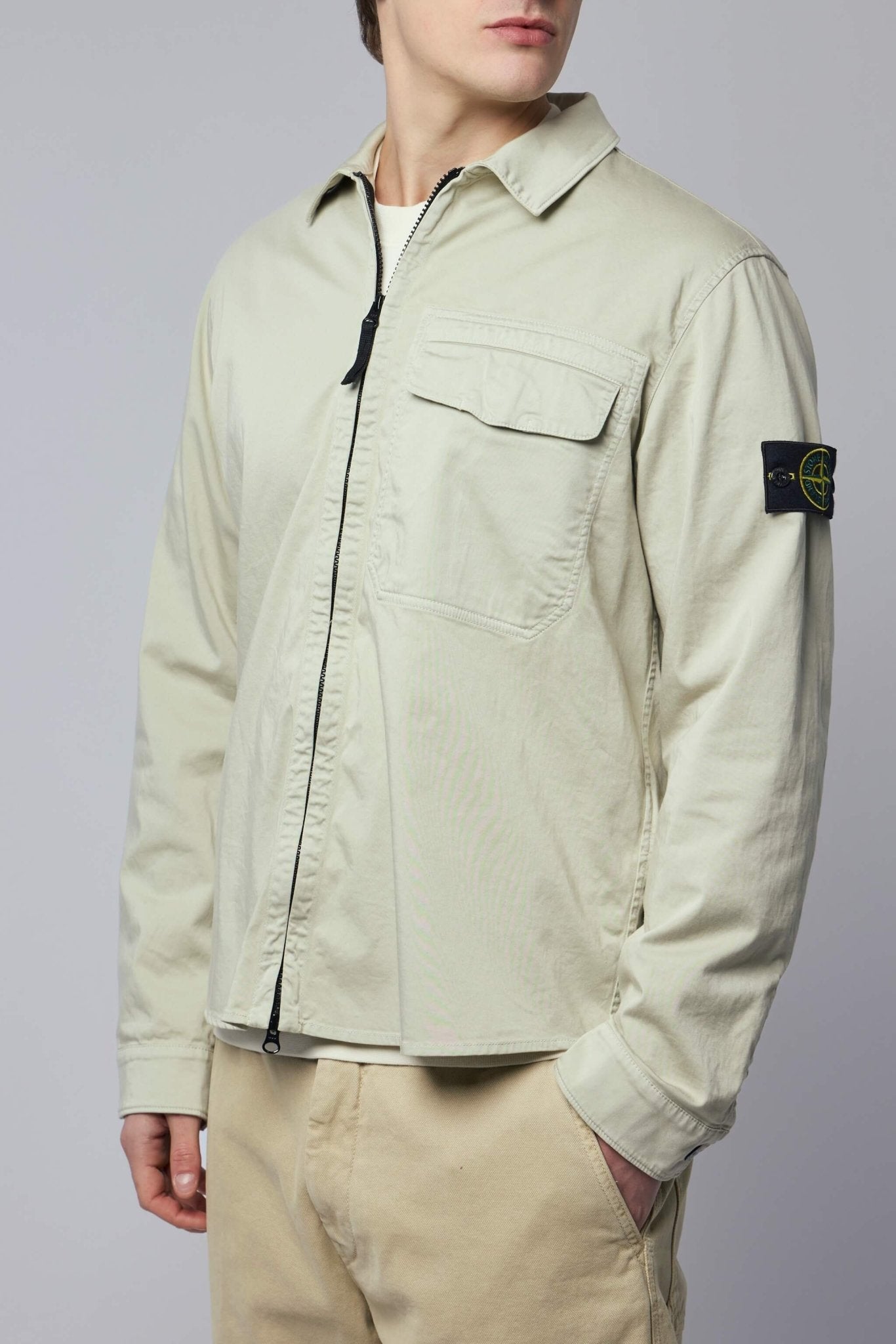 Regular-fit Overshirt with Concealed Zipper