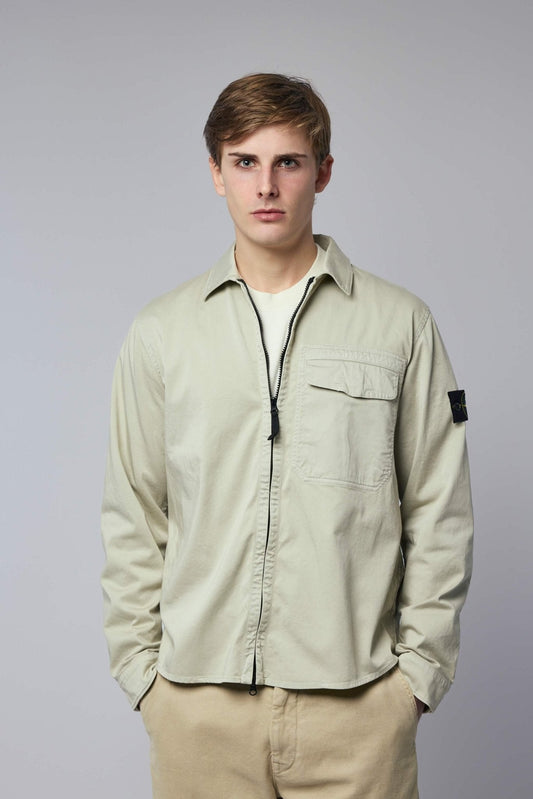 Regular-fit Overshirt with Concealed Zipper