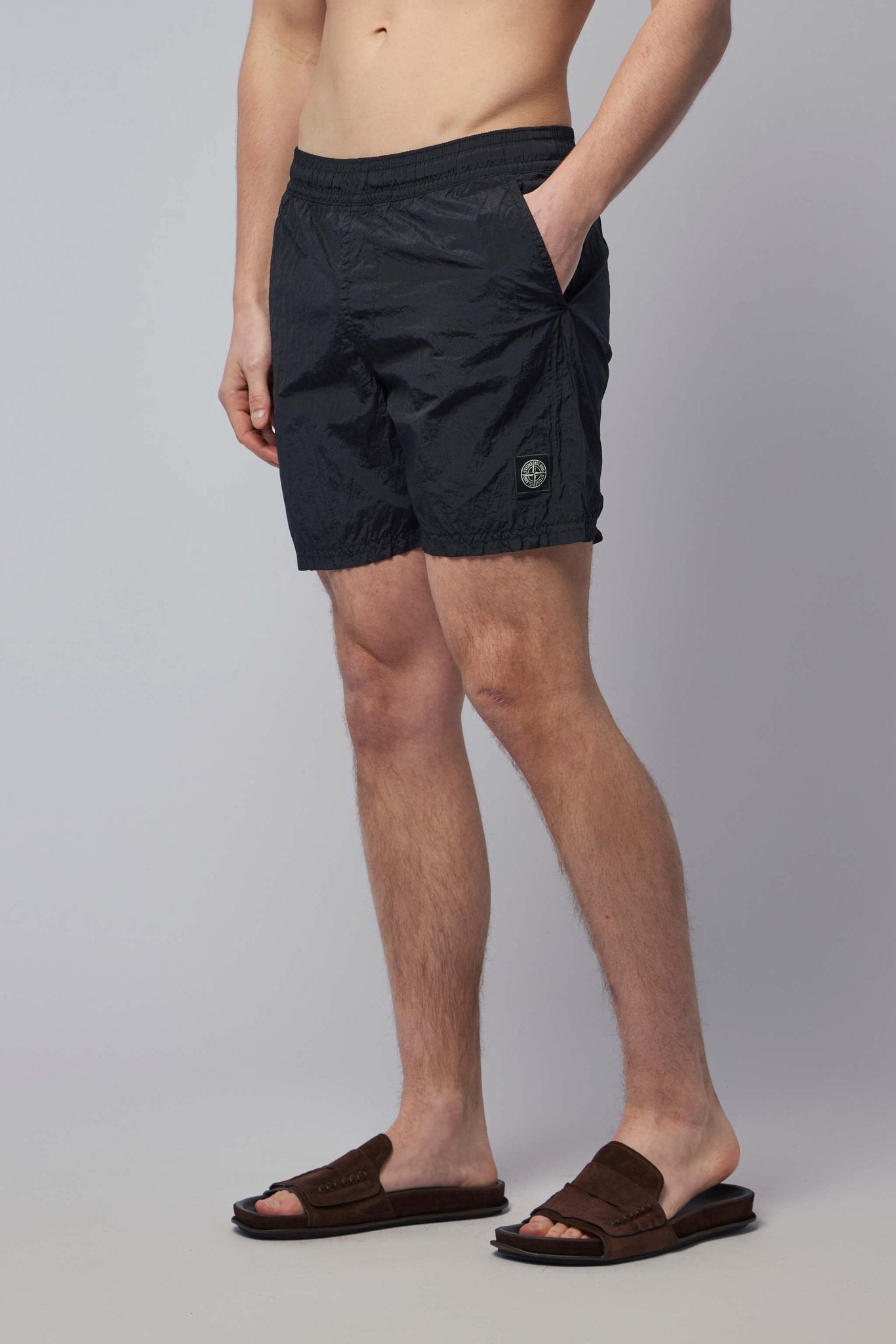 Regular Fit Mid-length Swim Shorts with Pockets