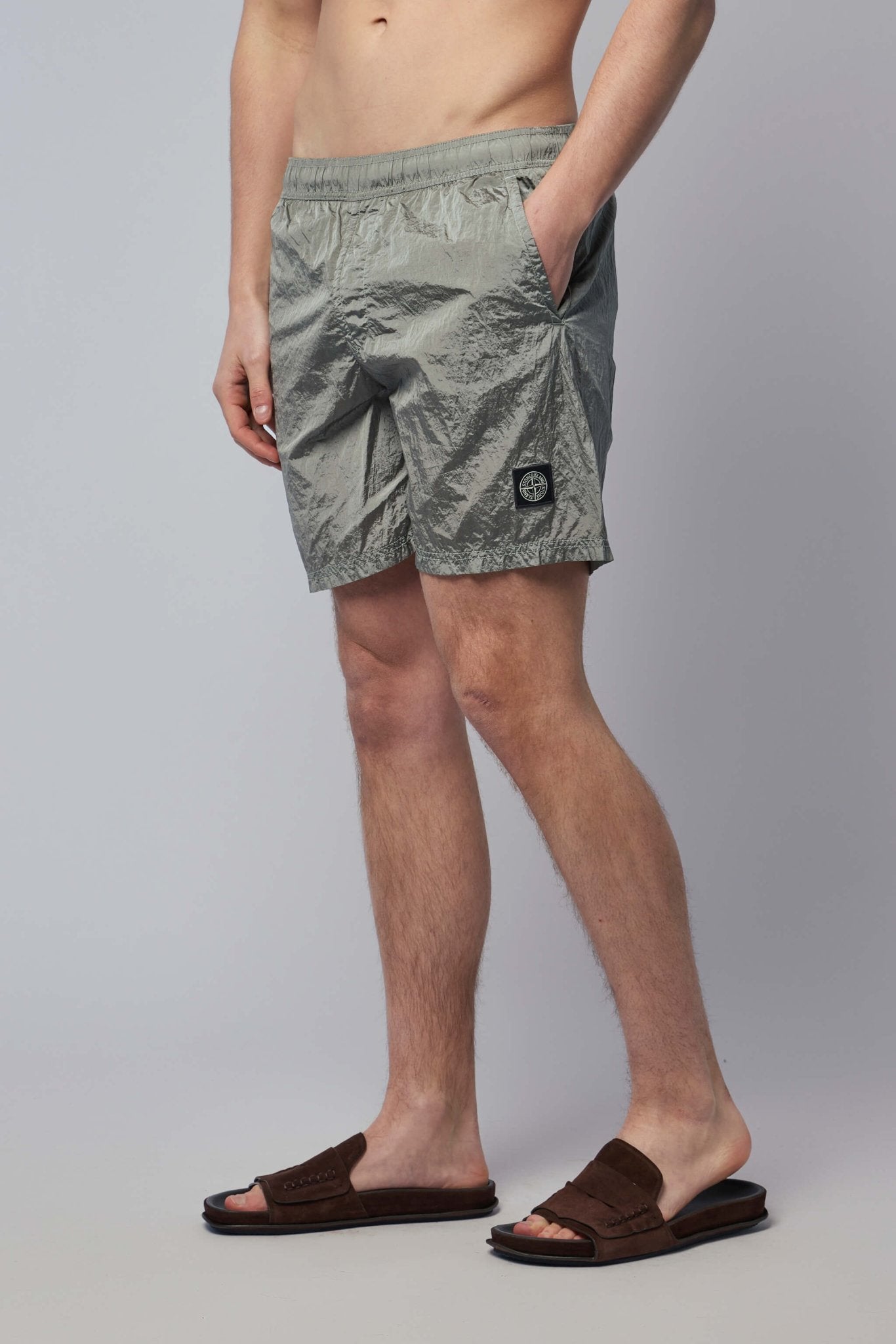 Regular Fit Mid-length Swim Shorts with Pockets