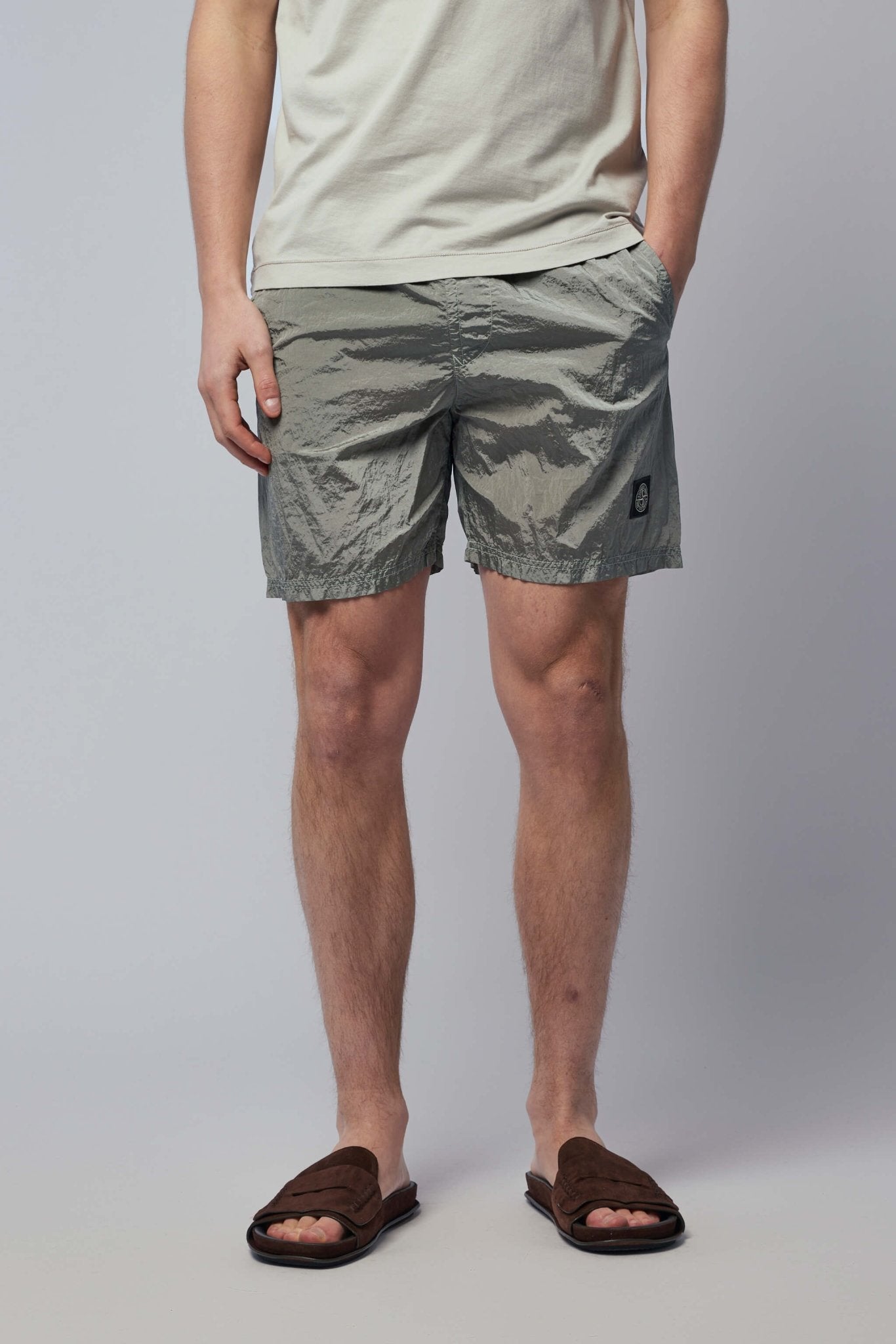 Regular Fit Mid-length Swim Shorts with Pockets