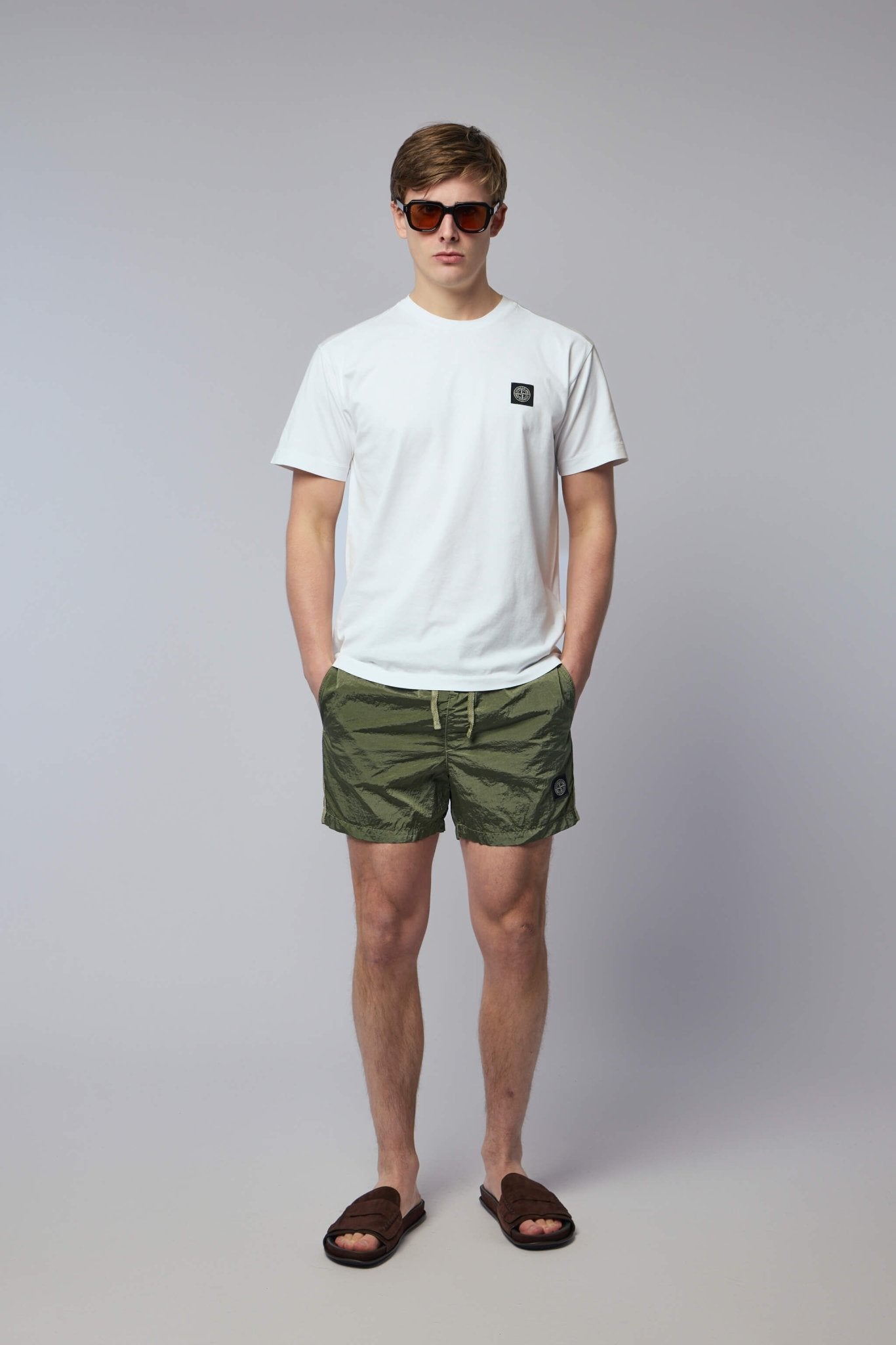 Slim Fit Swim Shorts with Pockets