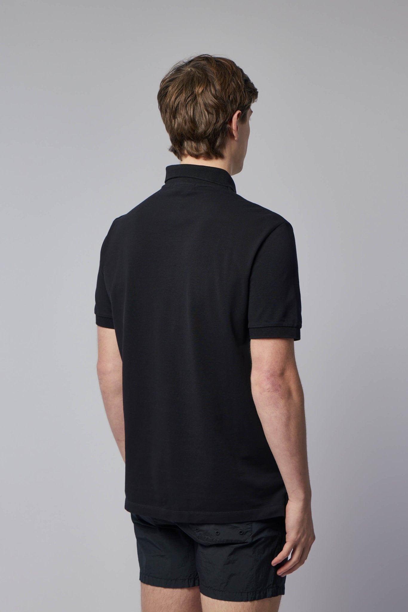 Slim Fit Short-sleeve Polo with Compass Patch
