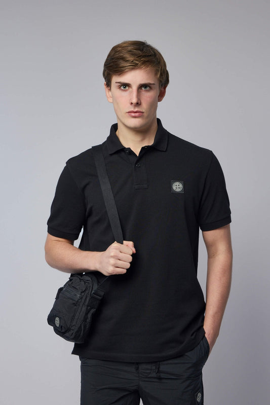 Slim Fit Short-sleeve Polo with Compass Patch