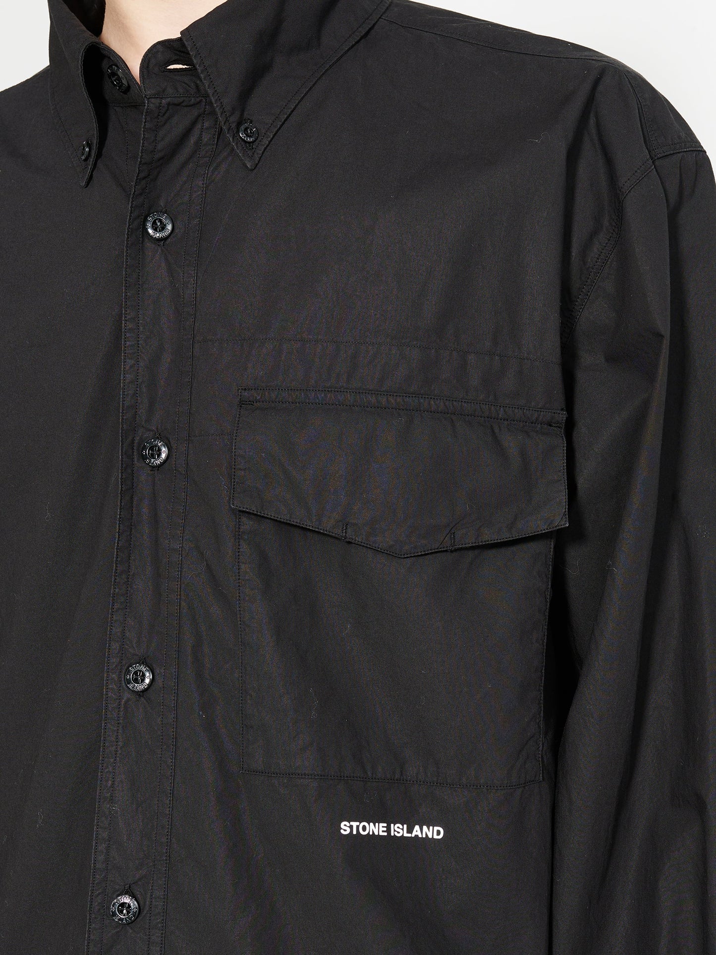 Stone Island Button Down Shirt Black