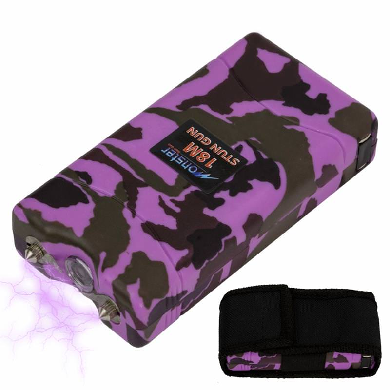 Pink Camo Monster 18 Million Volt Rechargeable Stun Gun - LED Light