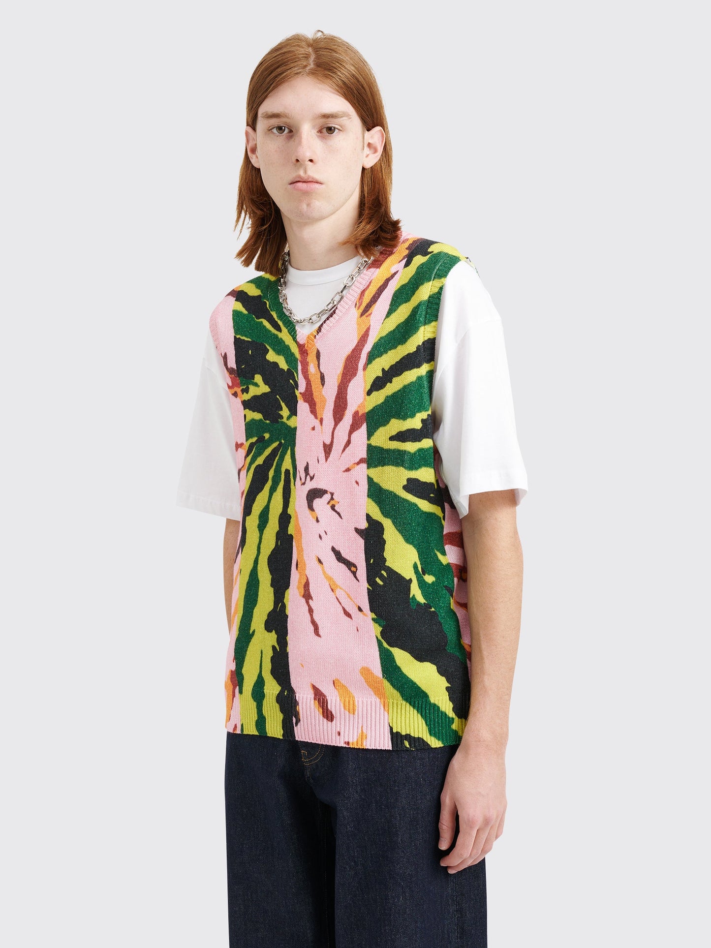 Stüssy Printed Sweater Vest Pink