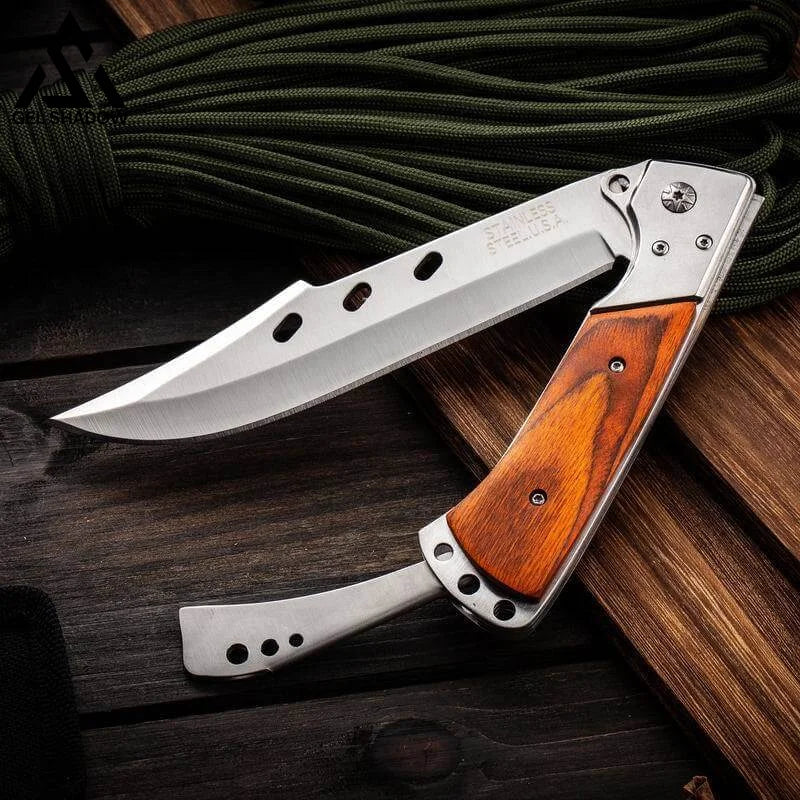 10.5" Large Folding Knife with Rosewood Handle-GS31