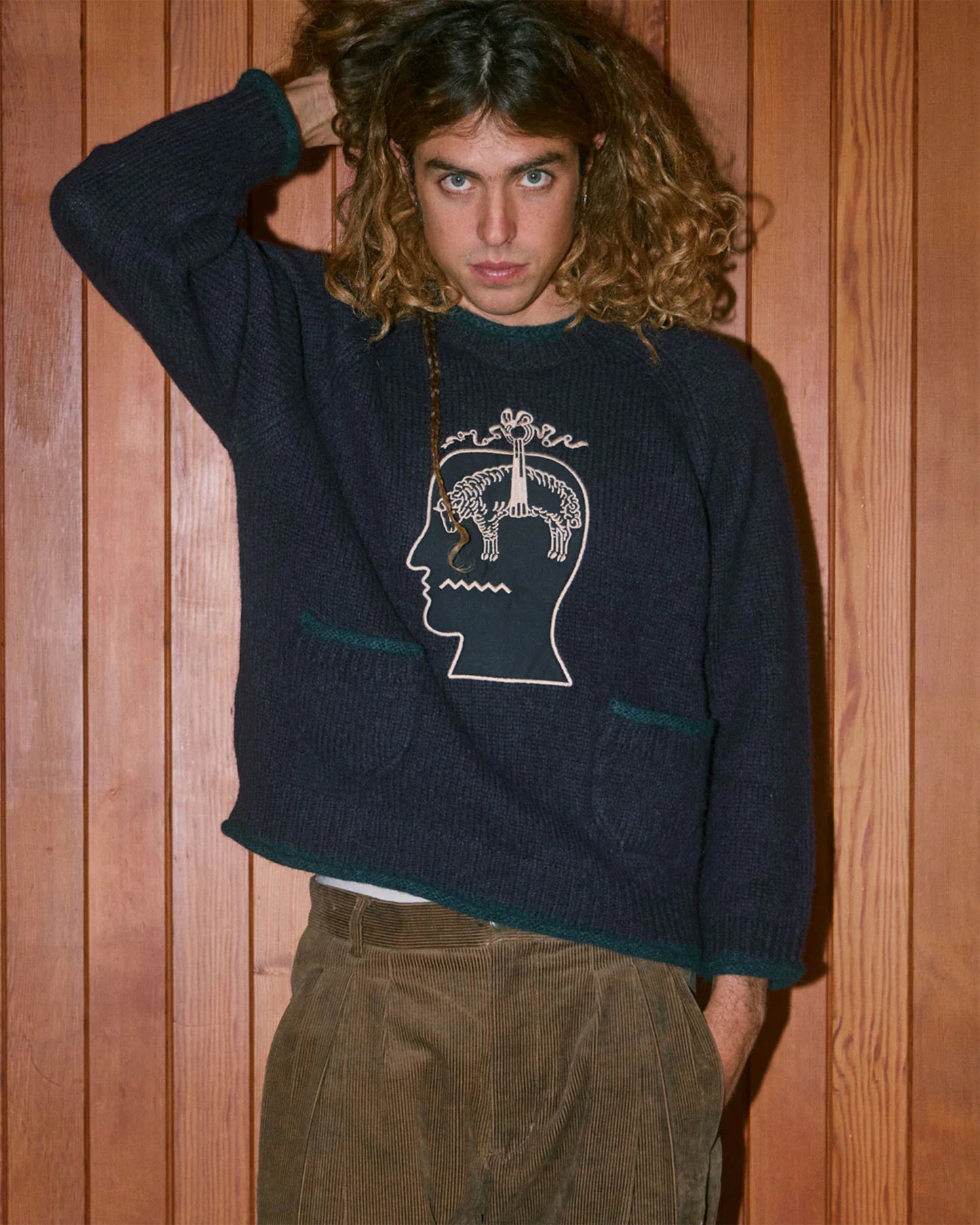 Jersey bordado Relaxed Brain Dead x Brooks Brothers California para hombre