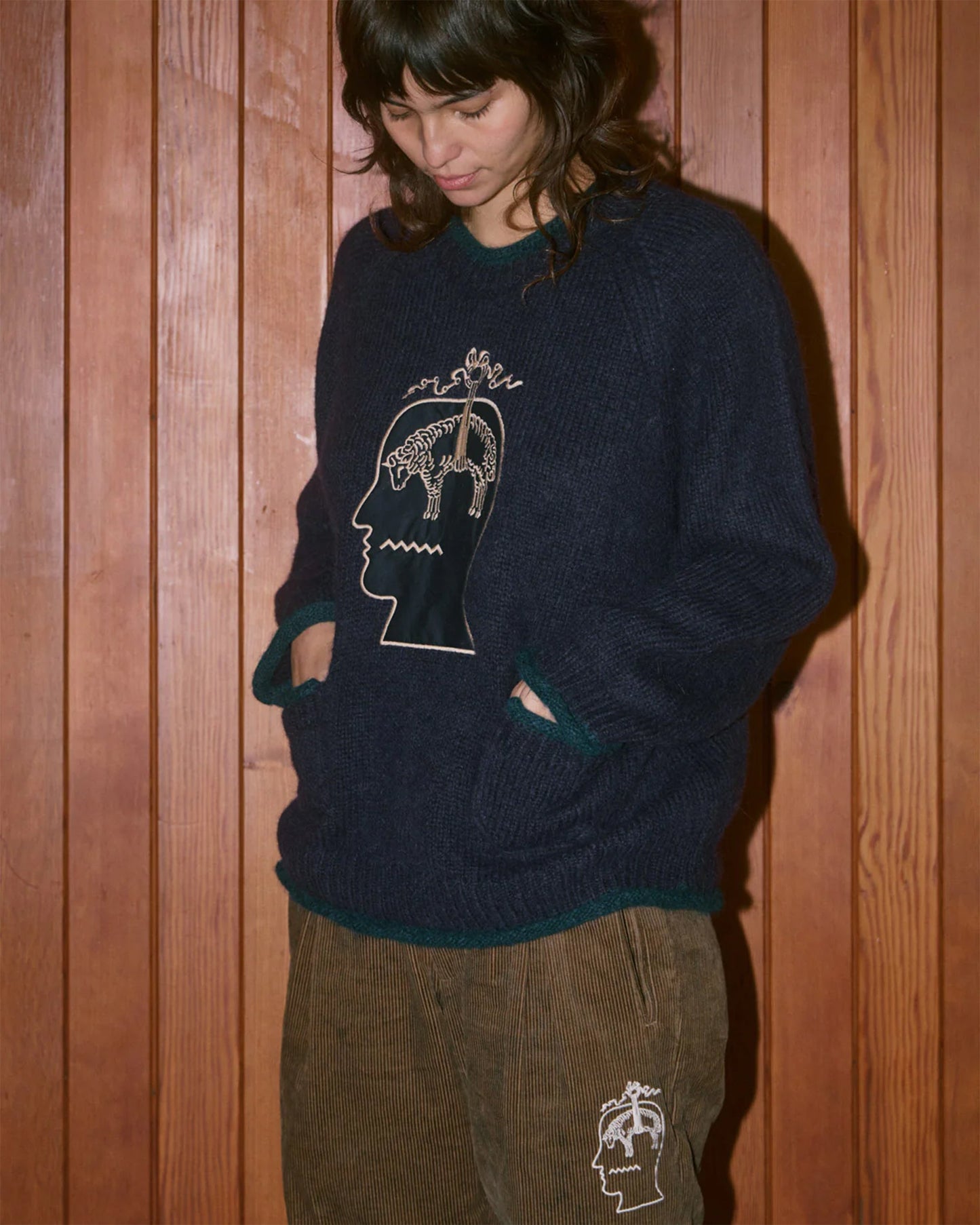 Jersey bordado Relaxed Brain Dead x Brooks Brothers California para hombre