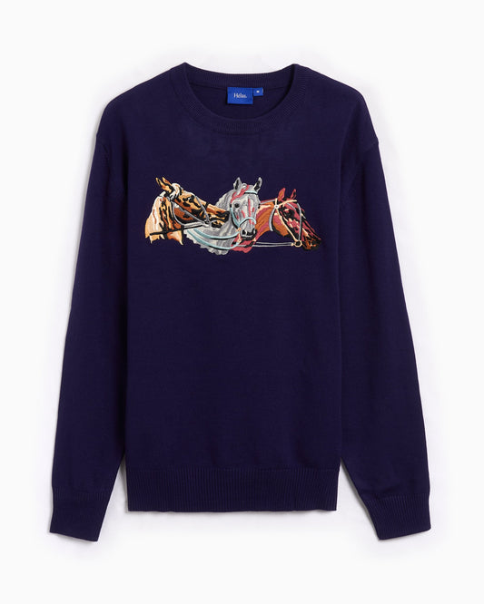 Jersey con gráfico Hélas. Horses para hombre