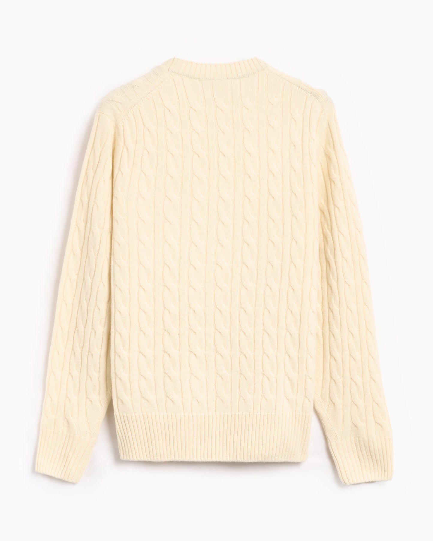 Jersey Carded Wool Crew Neck Lacoste Cable Knit para hombre