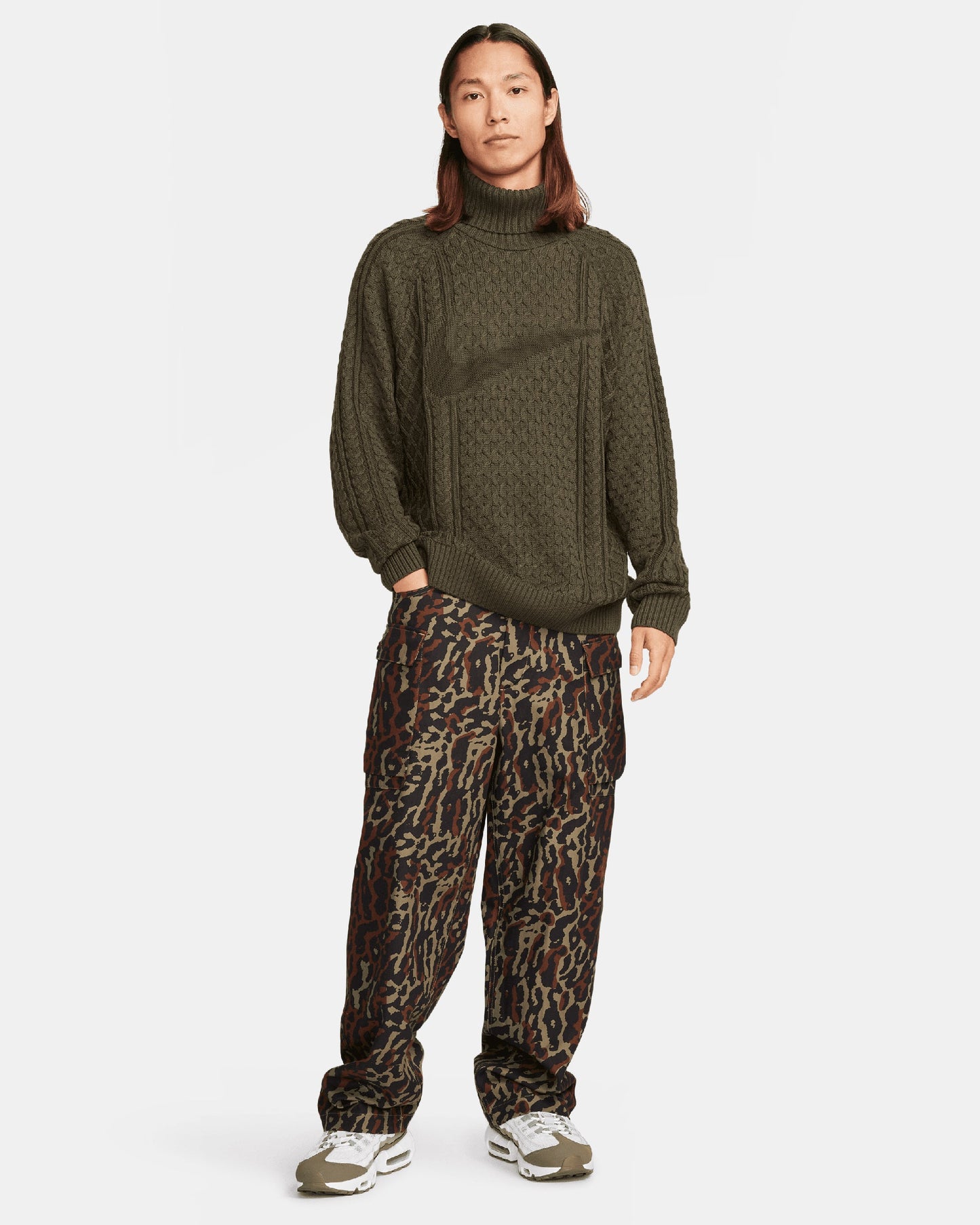 Jersey Nike Life Men's Turtleneck Cable Knit Sweater para hombre