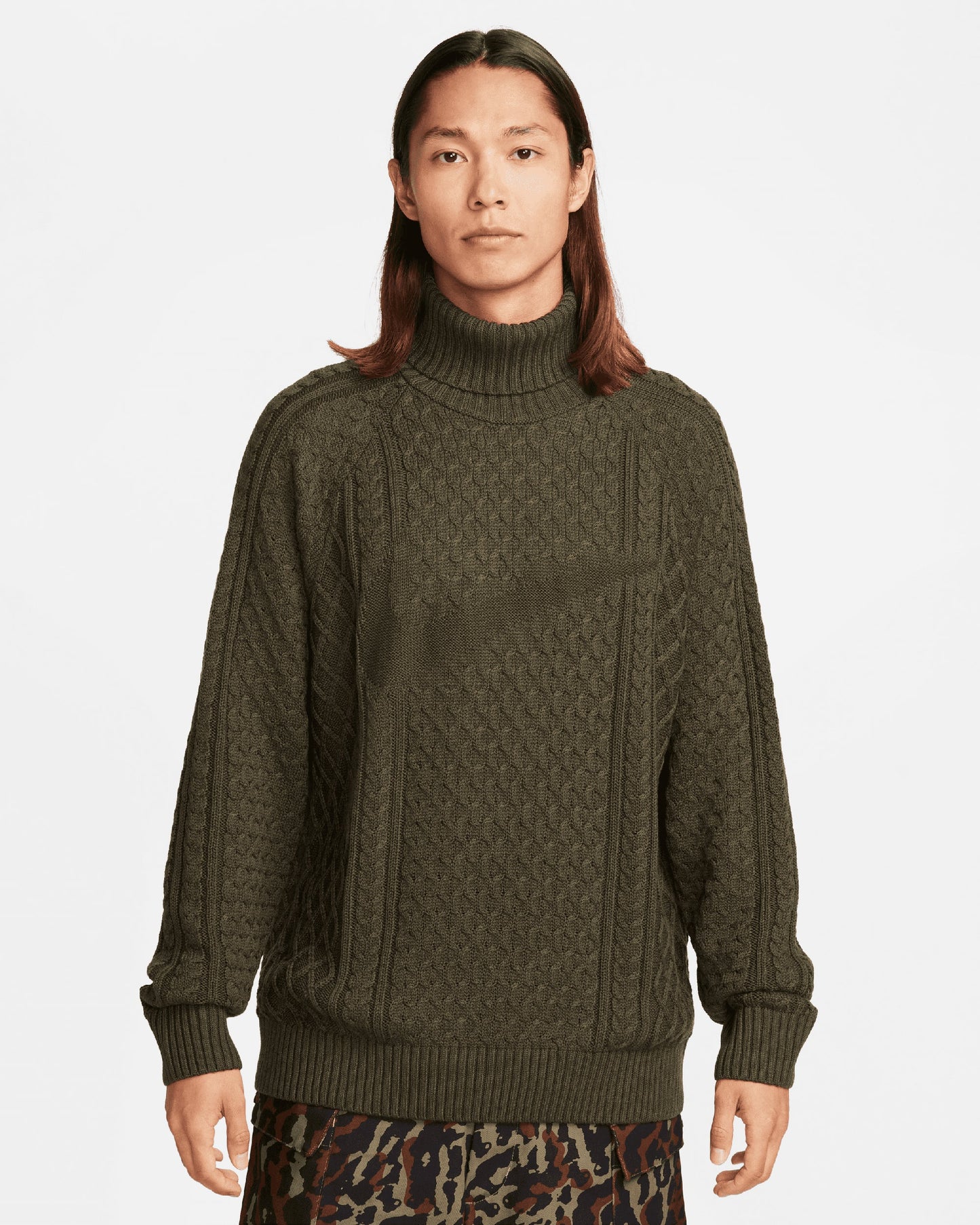 Jersey Nike Life Men's Turtleneck Cable Knit Sweater para hombre