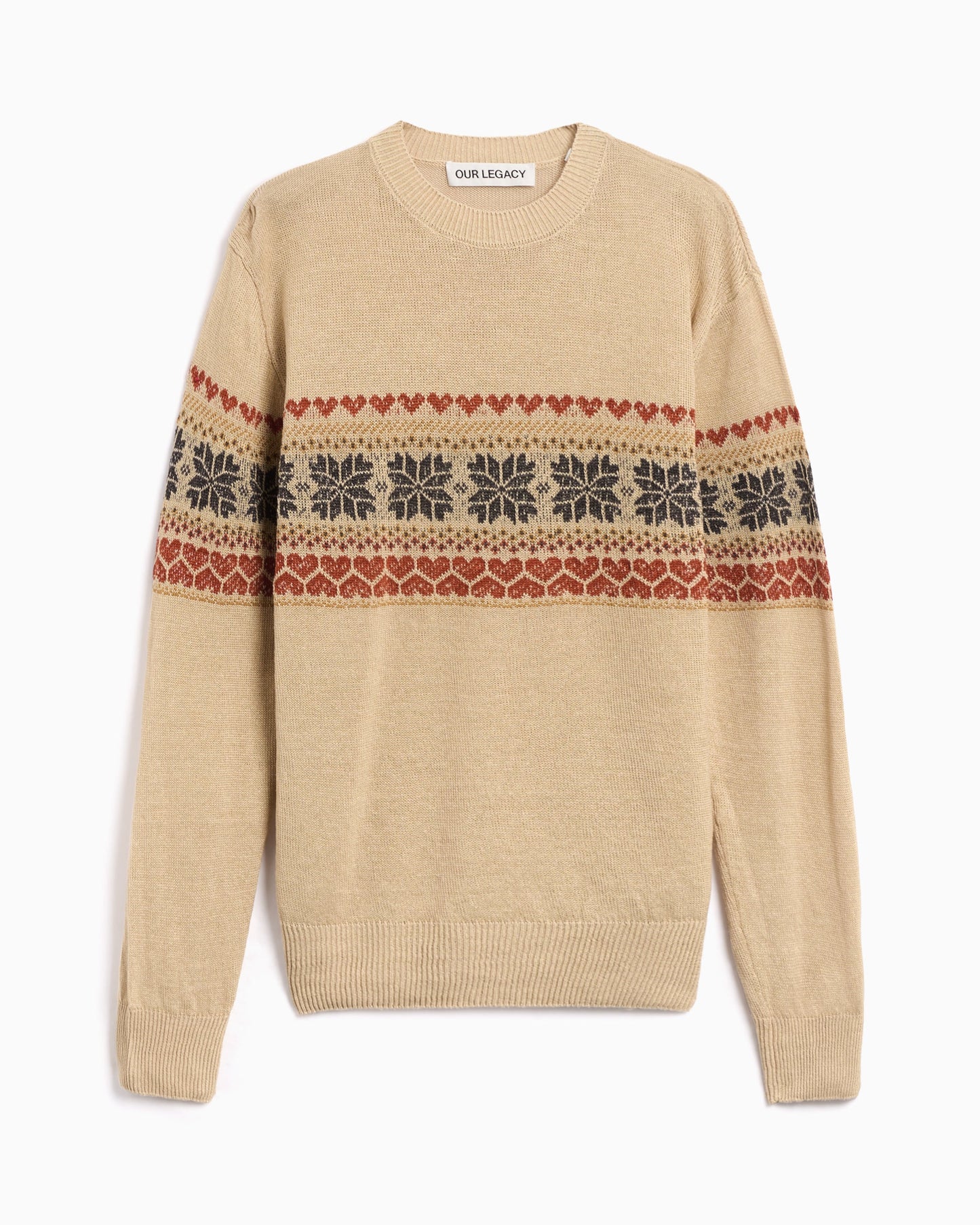 Jersey Our Legacy Snow Fairisle Hemp Men's Base Roundneck Sweater para hombre
