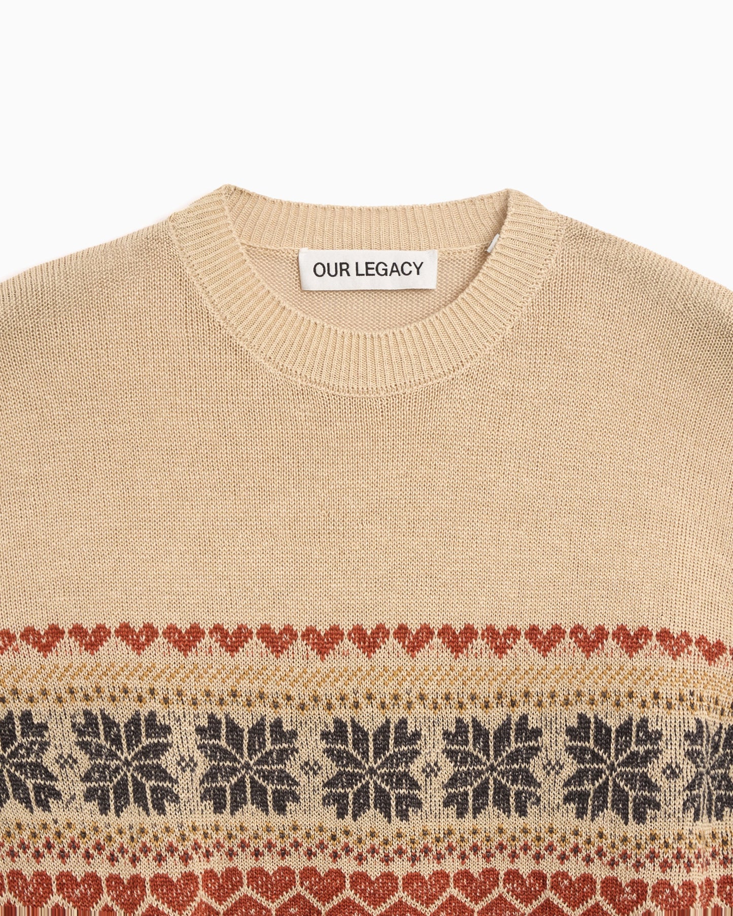 Jersey Our Legacy Snow Fairisle Hemp Men's Base Roundneck Sweater para hombre