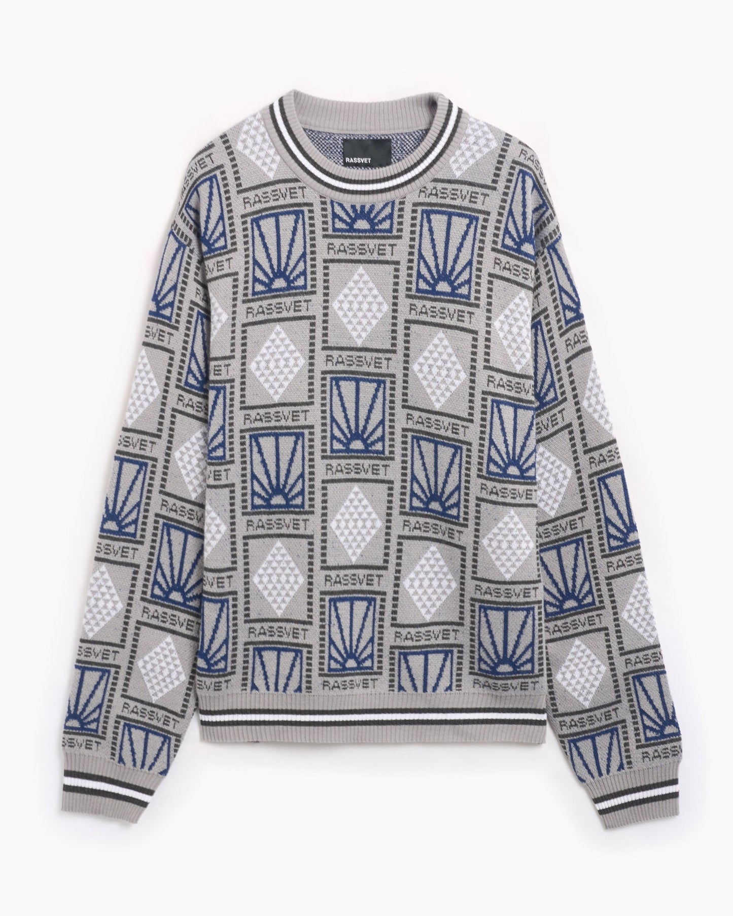 Jersey Rassvet Pattern Logo Men's Jacquard Knit Sweater para hombre