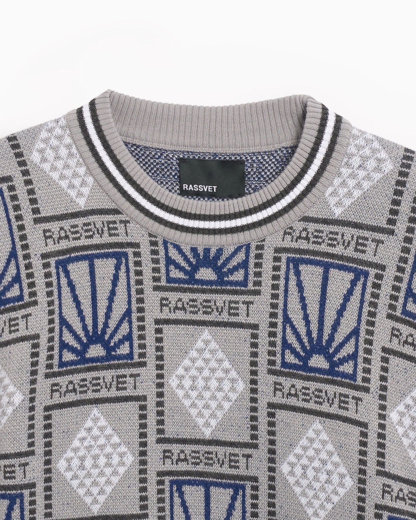 Jersey Rassvet Pattern Logo Men's Jacquard Knit Sweater para hombre