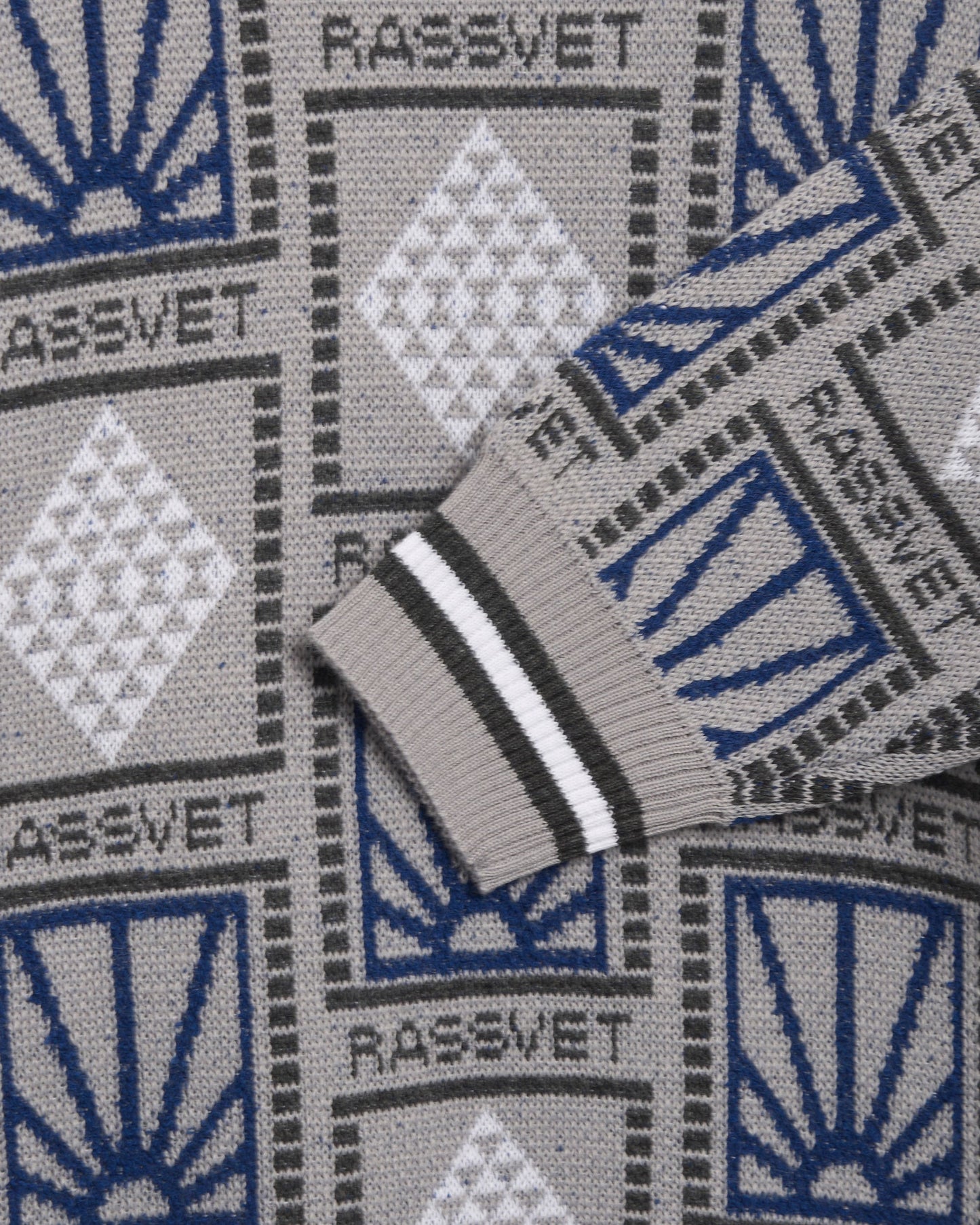 Jersey Rassvet Pattern Logo Men's Jacquard Knit Sweater para hombre