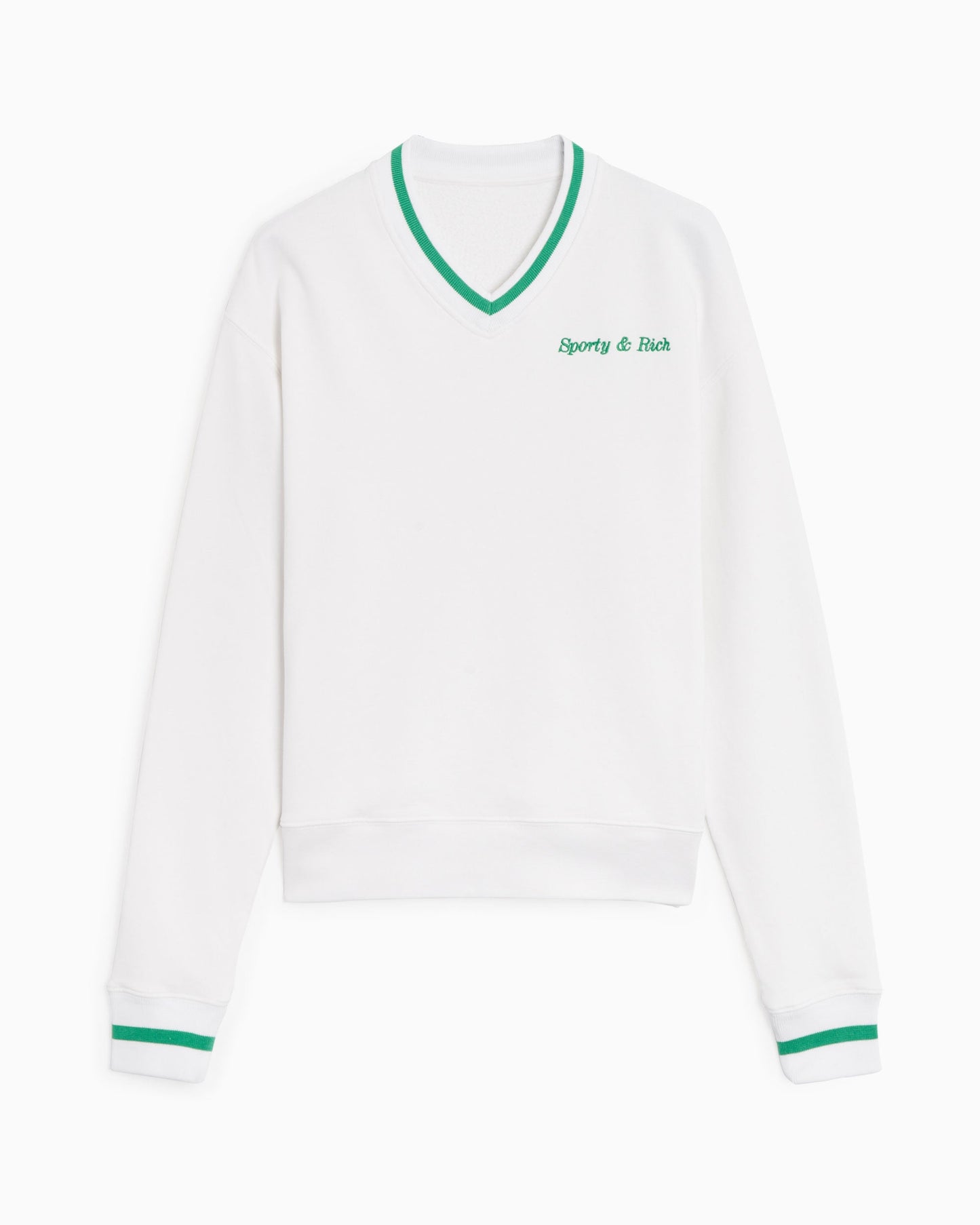 Jersey Sporty & Rich Classic Logo Embroidered V-Neck Women's Sweater para mujer