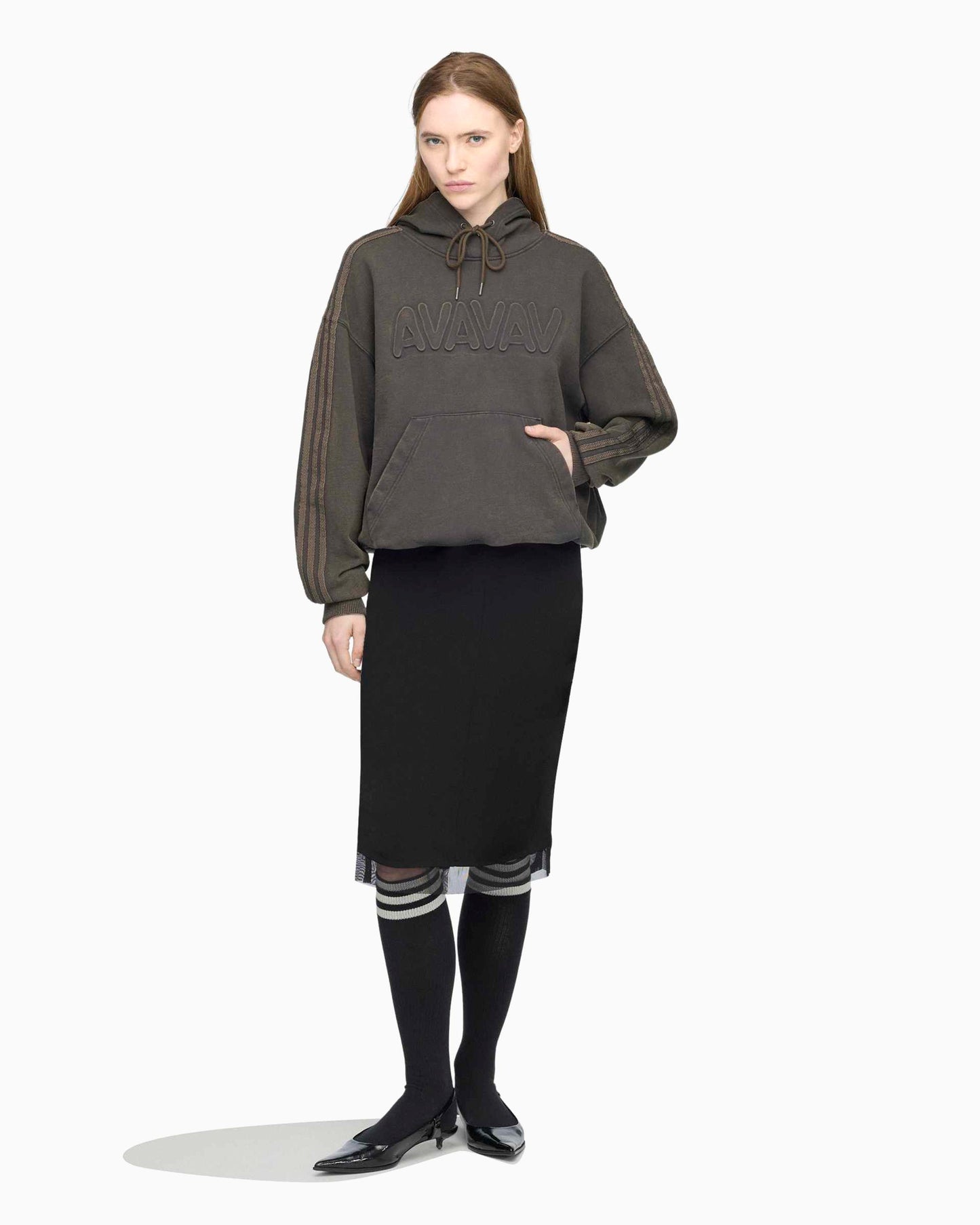 Sudadera con capucha con logo Oversize adidas Originals x AVAVAV Shoulderless para mujer
