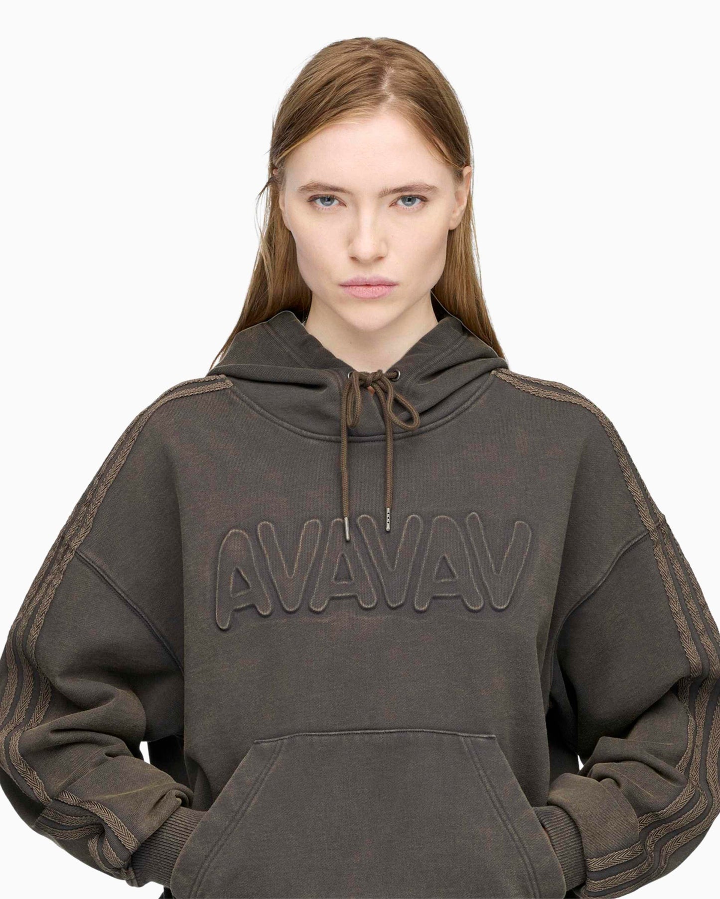Sudadera con capucha con logo Oversize adidas Originals x AVAVAV Shoulderless para mujer