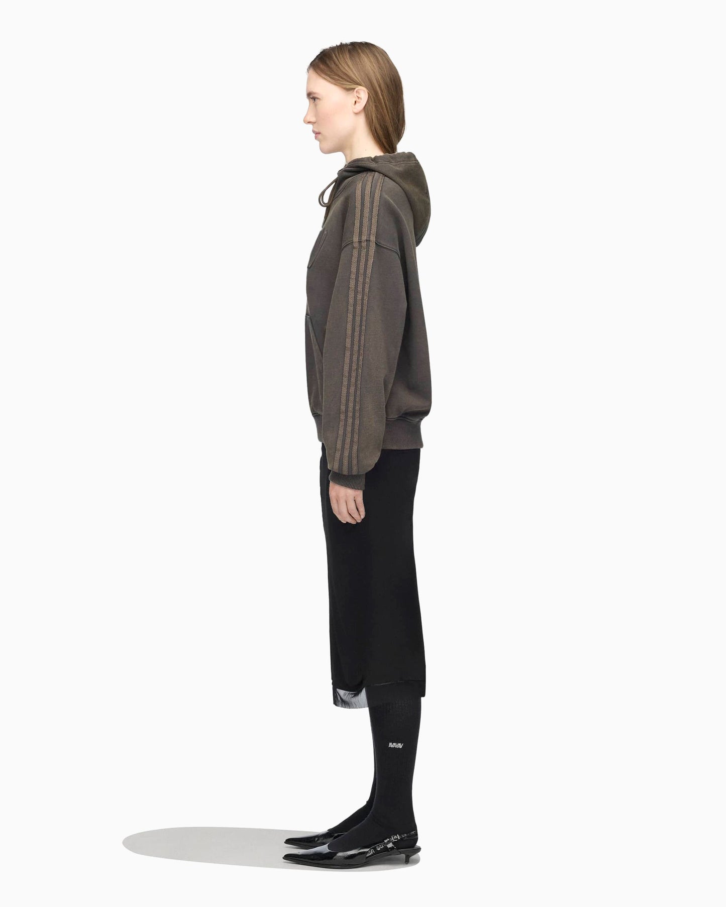 Sudadera con capucha con logo Oversize adidas Originals x AVAVAV Shoulderless para mujer