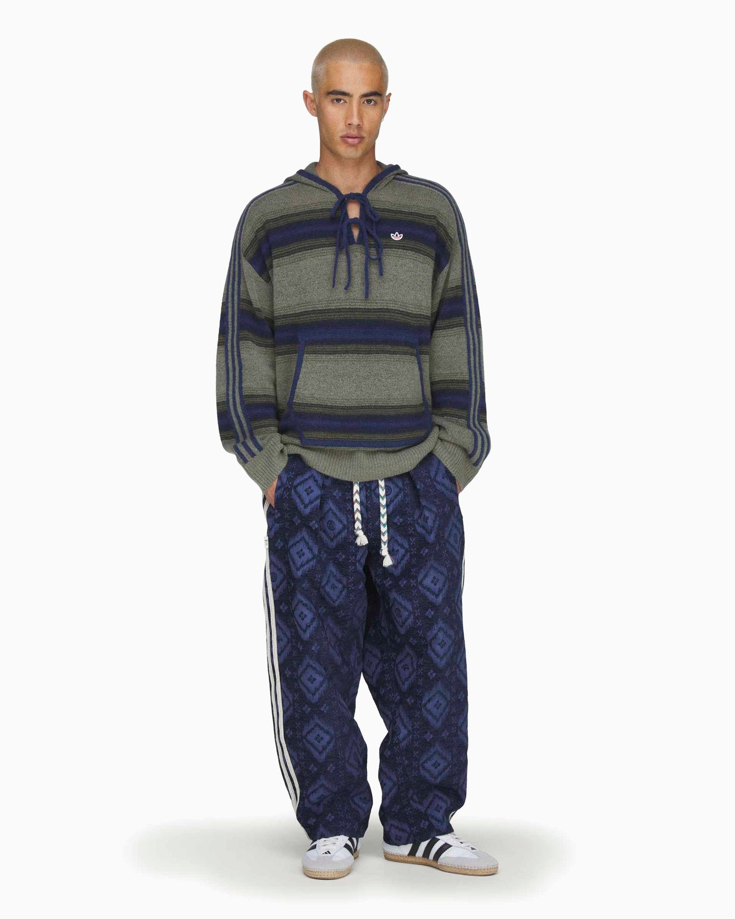 Sudadera con capucha de rayas adidas Originals x CLOT Baja Unisex