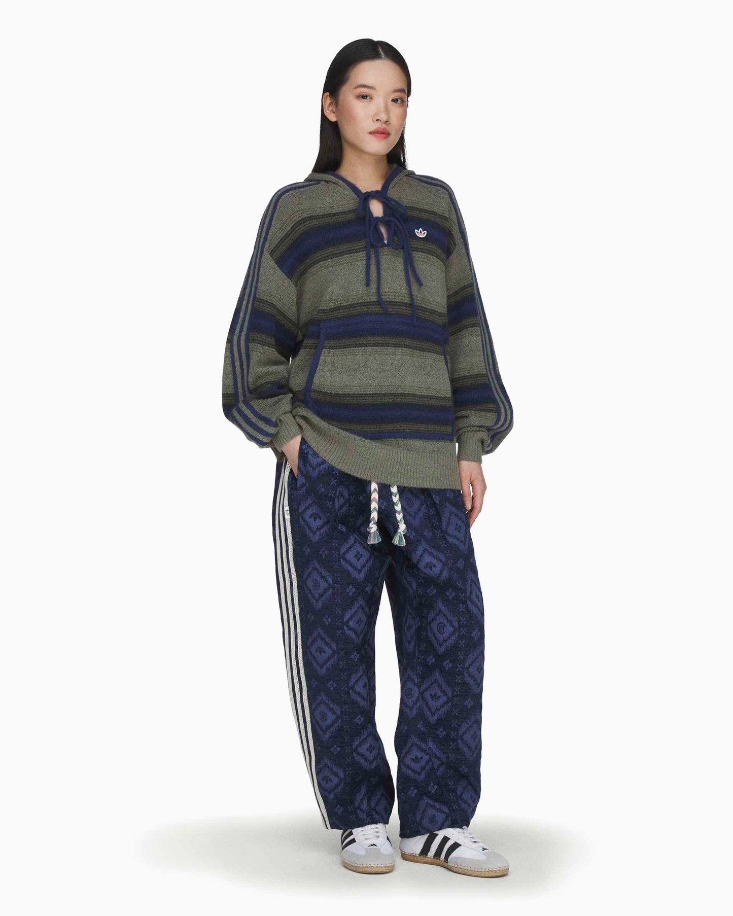 Sudadera con capucha de rayas adidas Originals x CLOT Baja Unisex