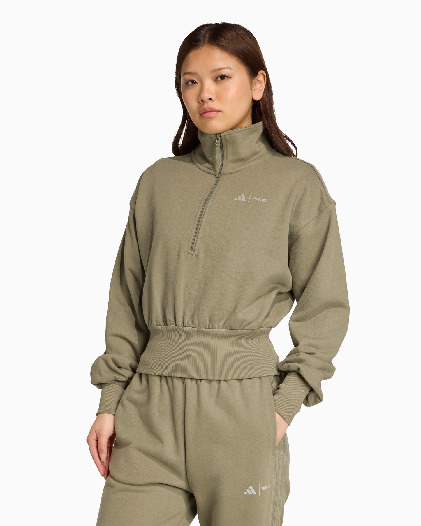 Sudadera Half Zip Crop adidas Originals x Moon Boot LEGGRN para mujer
