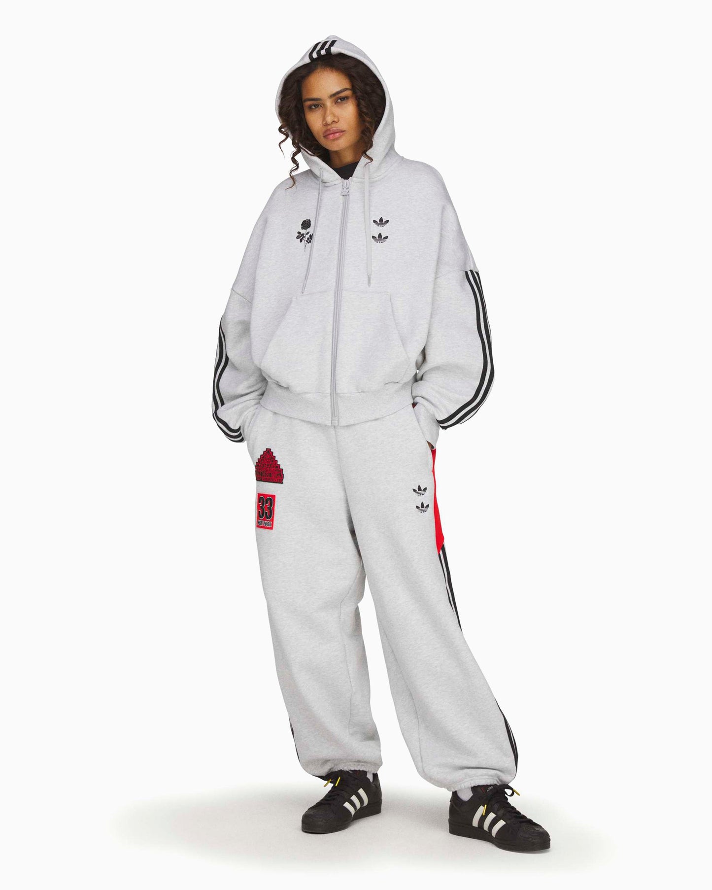 Sudadera con cremallera con logo Relaxed adidas Originals x Willy Chavarria para hombre