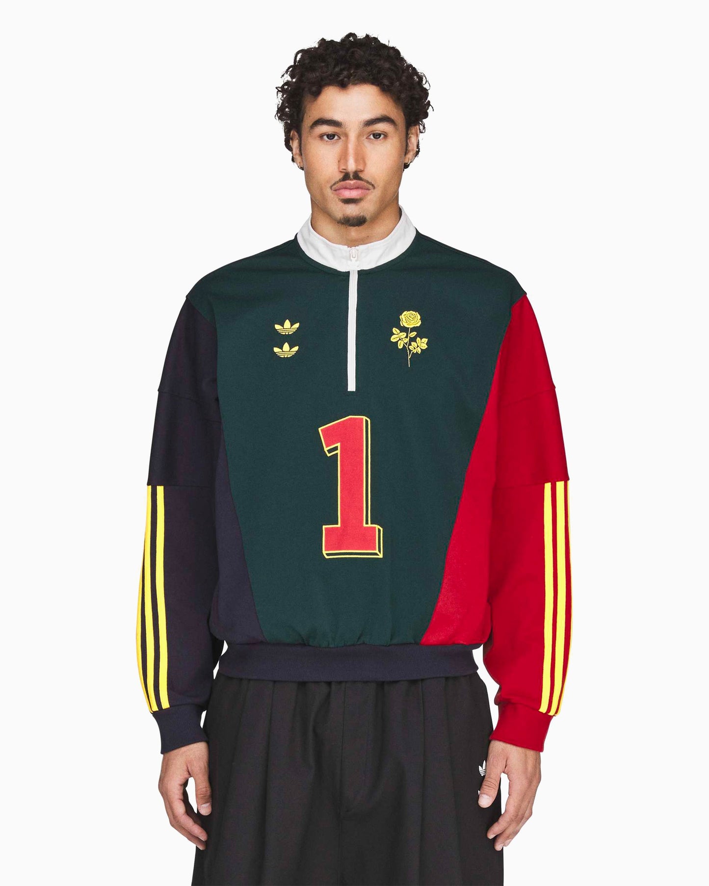 Sudadera Half Zip con logo Relaxed adidas Originals x Willy Chavarria Watsonville para hombre