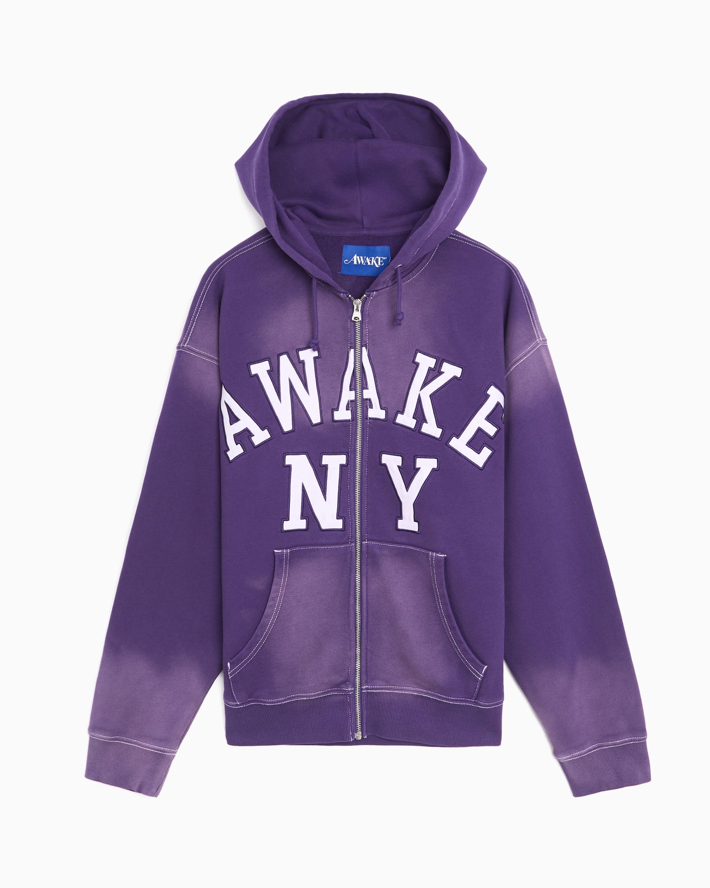 Sudadera con cremallera con logo Relaxed Awake NY Collegiate para hombre