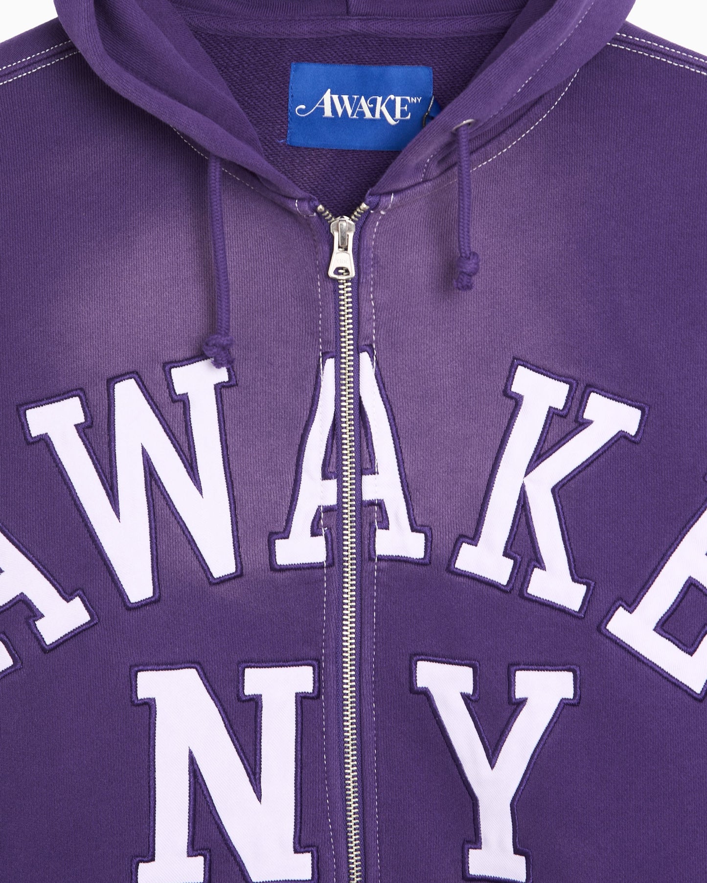 Sudadera con cremallera con logo Relaxed Awake NY Collegiate para hombre